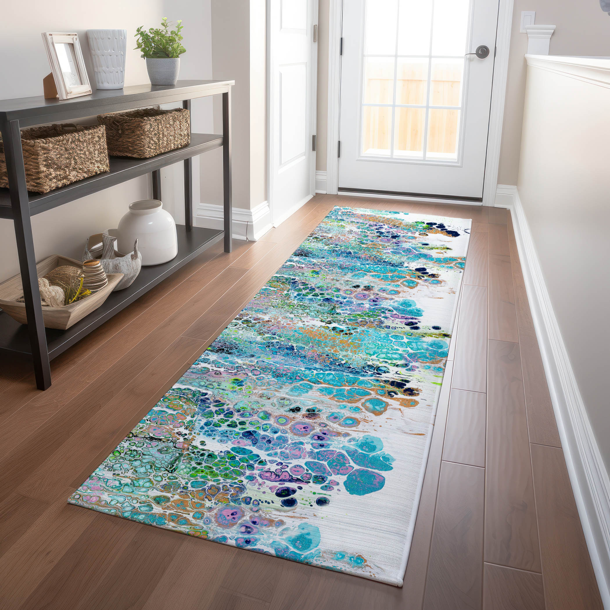Addison Rugs AMF65MR2X8 Mayfield AMF65MR 2 x 7 (ft) Loomed Polyester Mermaid Rectangular Indoor Abstract Machine washable Runner rug
