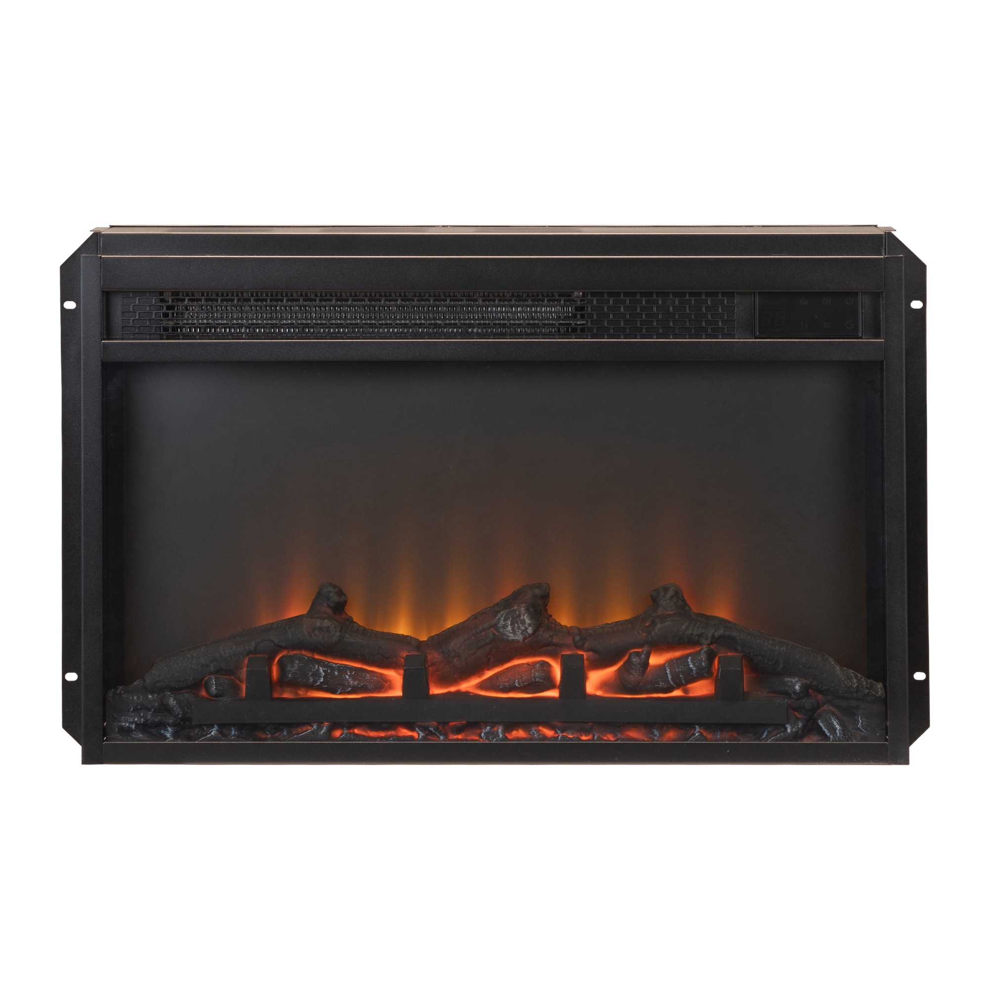 Fun Orange FUN10FP05 24-Inches W Black Free standing Infrared quartz Wall-mount Electric Fireplace with Remote Control Included