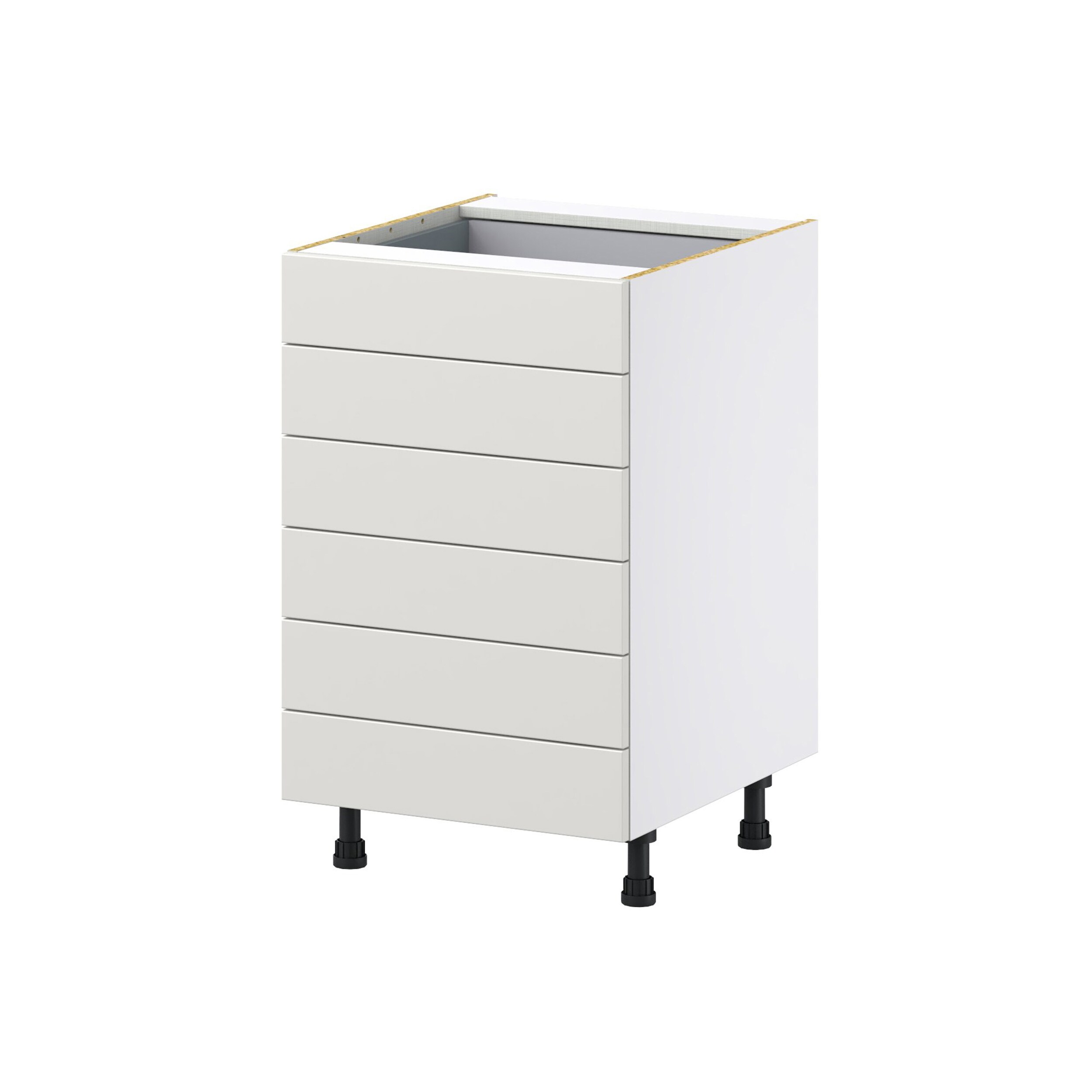 Hugo&Borg Belcourt 24-in W x 34.5-in H x 24-in D Gray Painted 6-Drawer Base Fully Assembled Cabinet (Recessed Panel Style)