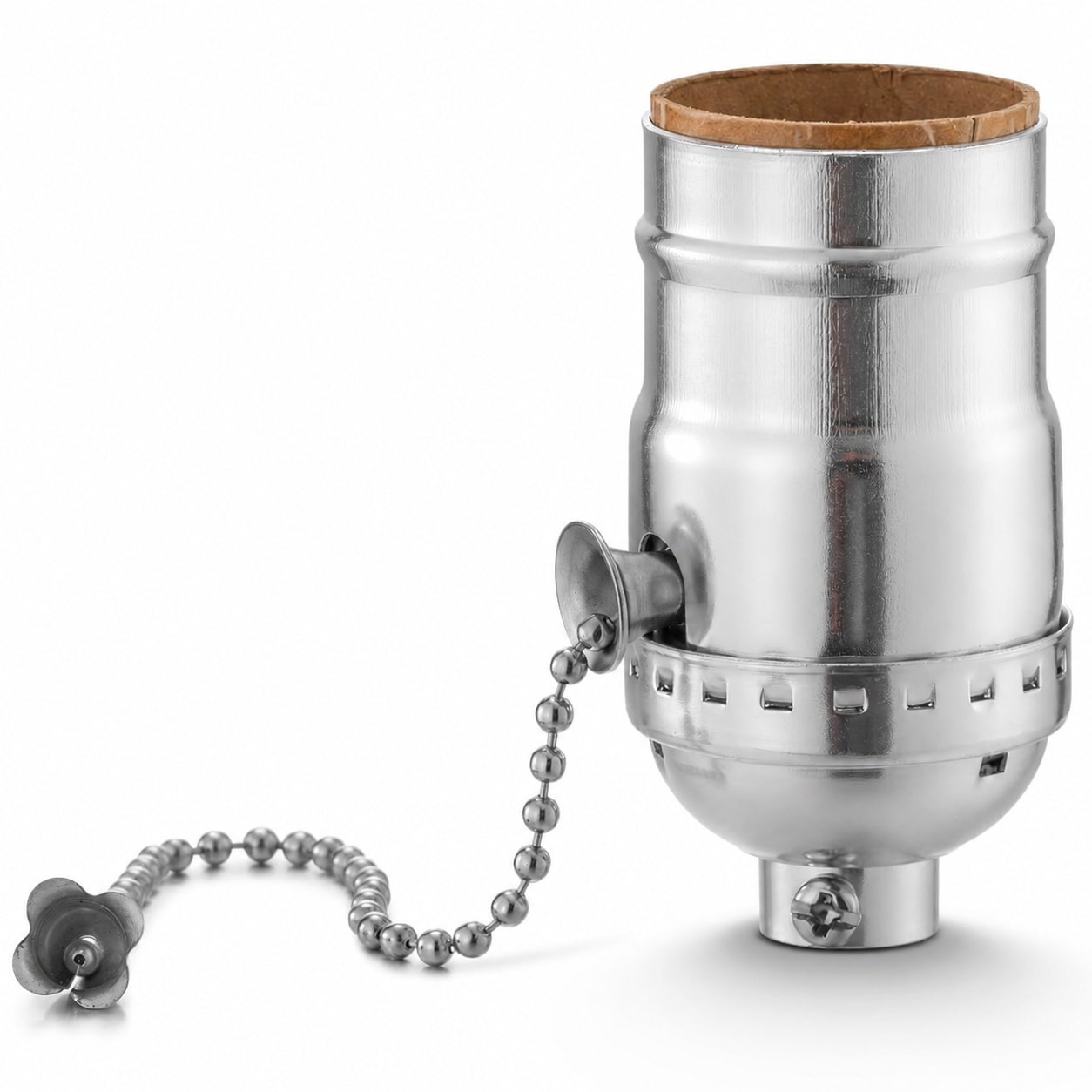 Aoibox  UL Listed E26 Pull Chain Lamp Socket Replacement in Nickel Aluminum with Insulated Liner for Lamps