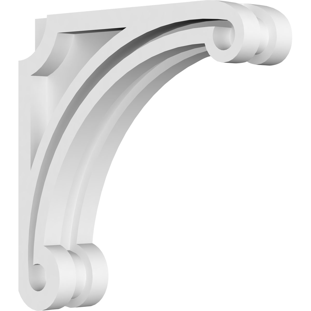 Ekena Millwork CORP01X08X08AH 1.875-in x 8-in x 8-in Arch Unfinished White PVC Paintable Corbel