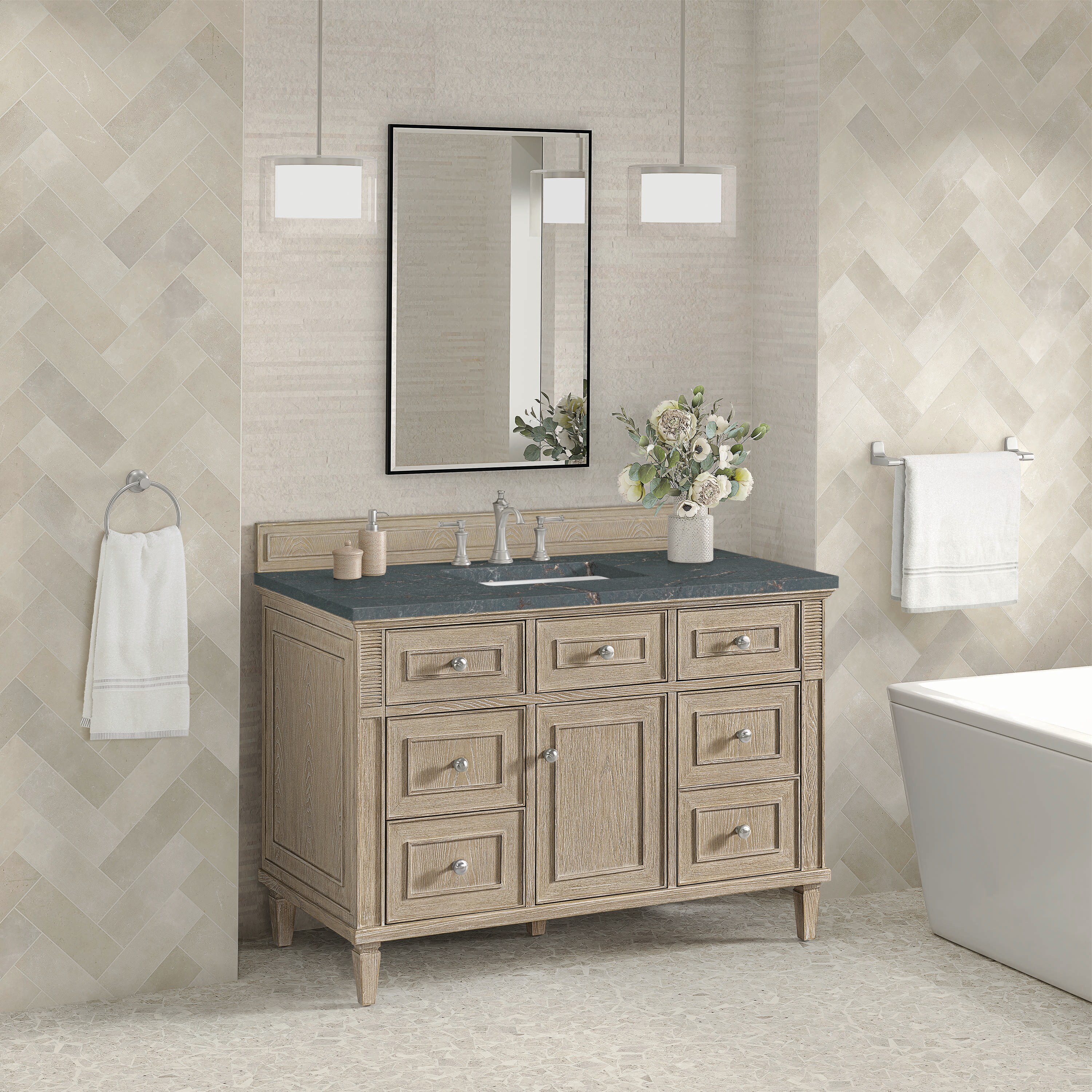 James Martin Vanities 424-V48-WWO-3PBL Bath-Vanity-Combo - View #3