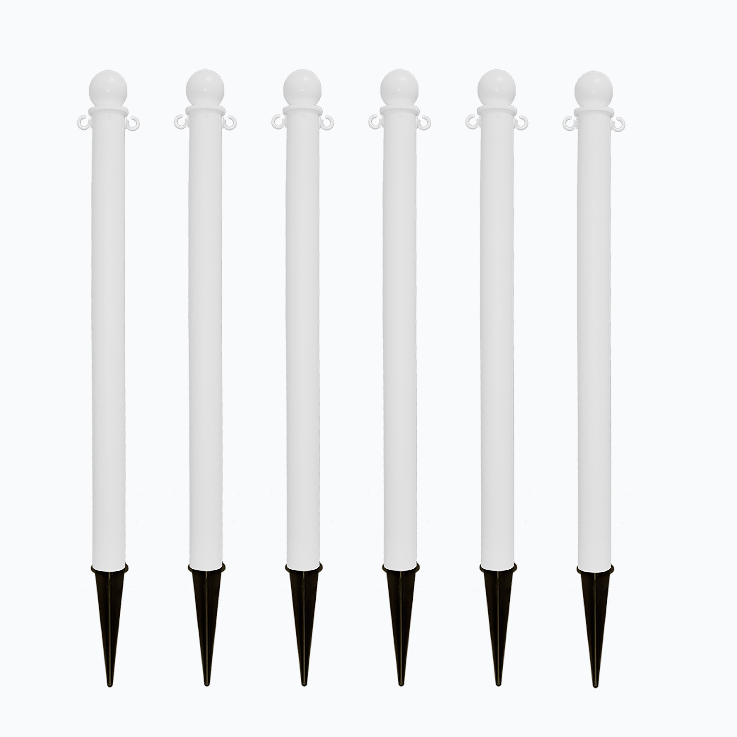 Mr. Chain 95401-6 White Medium Duty Ground Poles (6-Pack)