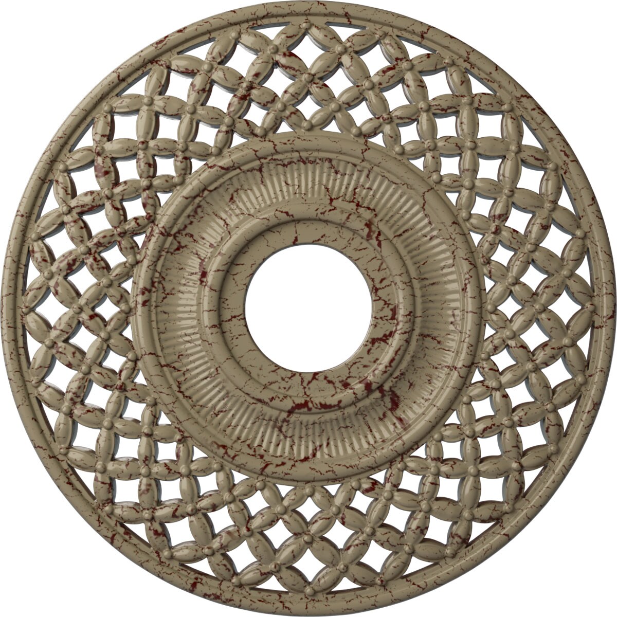 Ekena Millwork CM22RBGDC Robin 22.25-in W x 22.25-in L Painted Gobi Desert Crackle Polyurethane Whole Ceiling Medallion