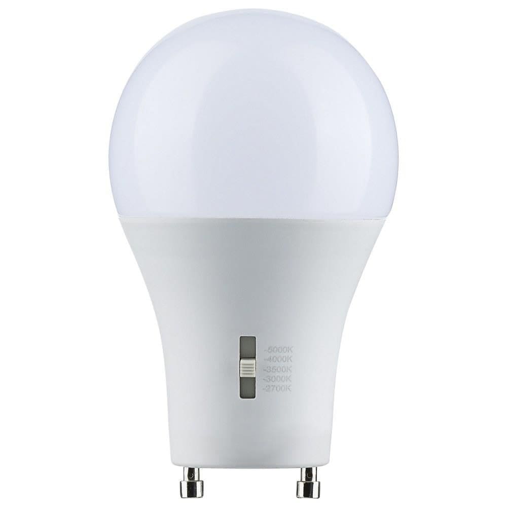 Satco  S11795 Accessory - 8.8W A19 CCT Selectable LED Bi Pin GU24 Base Replacement Lamp-4.29 Inches Length and 2.36 Inches Wide Wattage: 12
