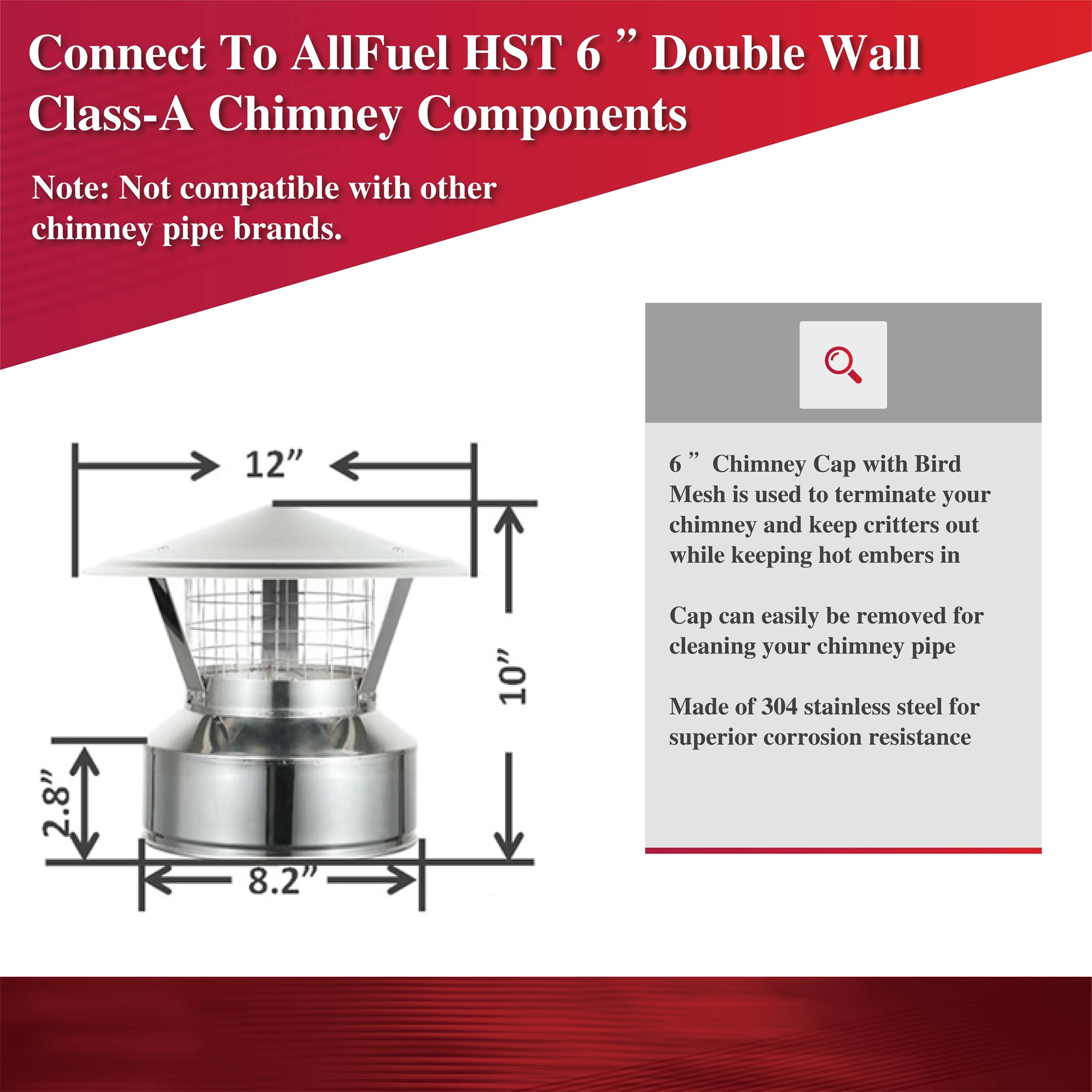 AllFuel HST 15 Degree Elbow Kit for 6-Inch Inner Diameter Chimney Pipe