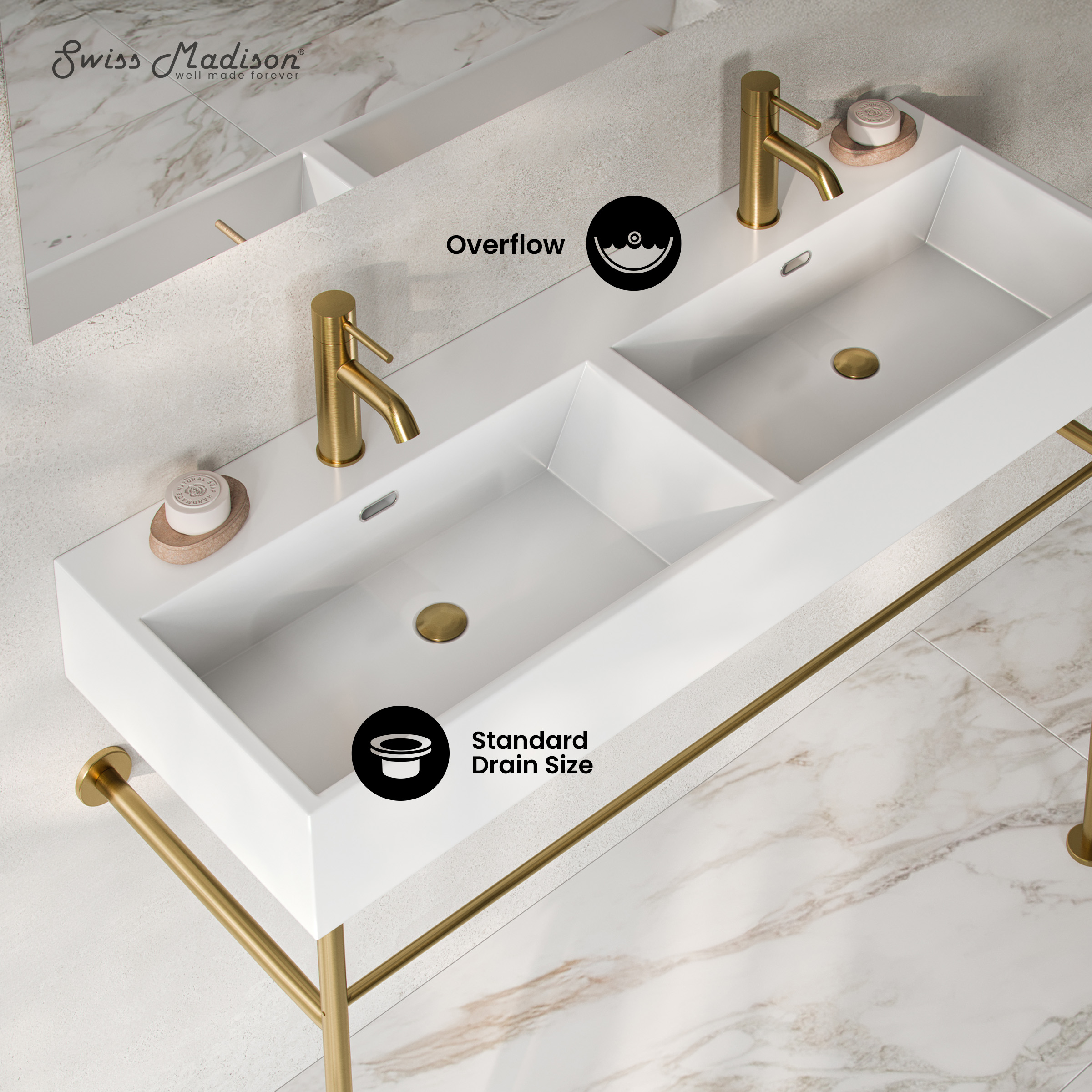 Swiss Madison SM-25-CSREI01BG-D Console-Sinks - View #3