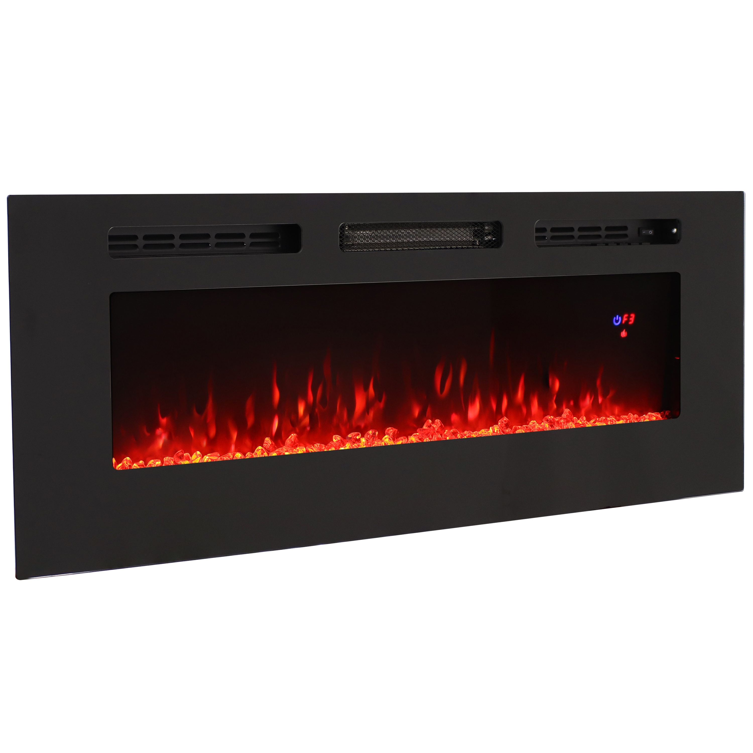 Sunnydaze Decor 50-in W Black Fan-forced Electric Fireplace in the ...