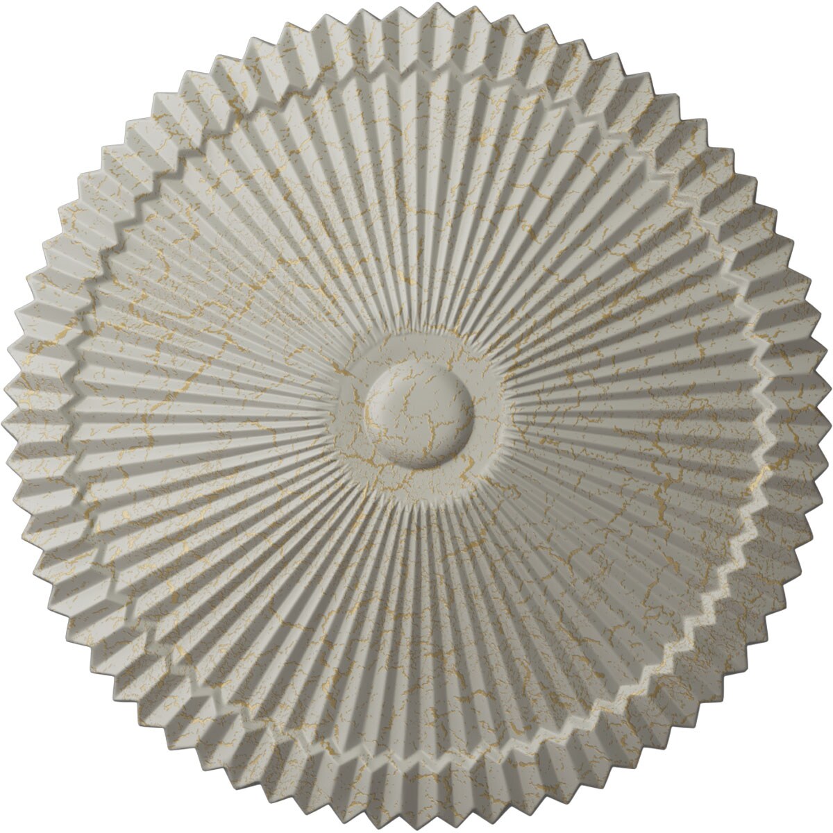 Ekena Millwork CM24SHPCC Shakuras 24-in W x 24-in L Painted Pot Of Cream Crackle Polyurethane Whole Ceiling Medallion