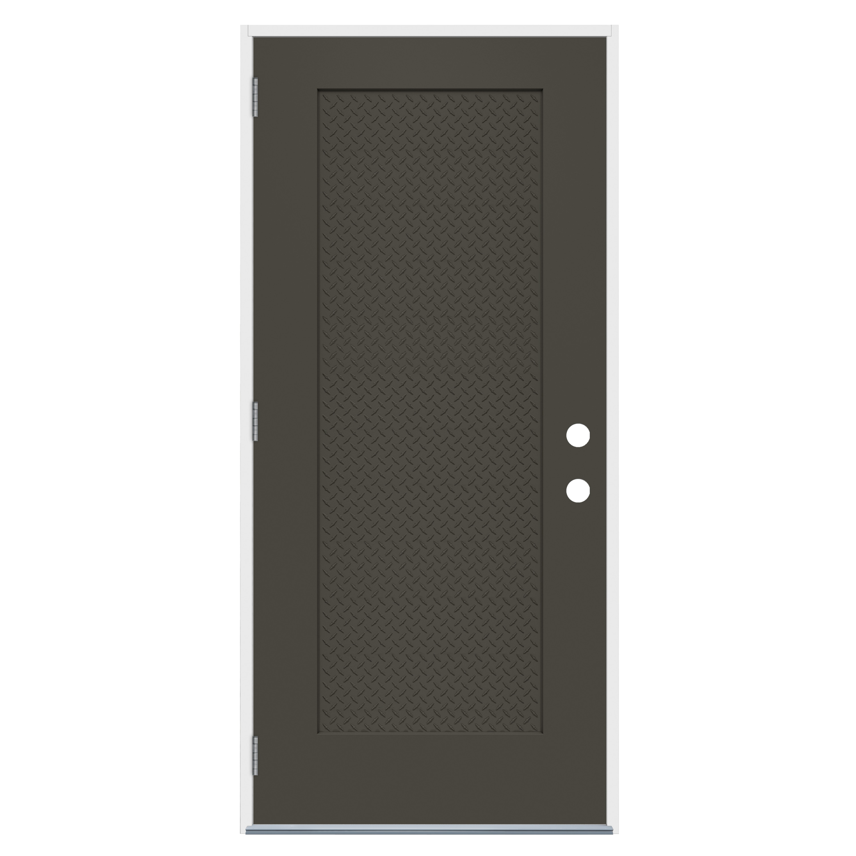 American Building Supply LO1049680 32-in x 80-in Steel Right-Hand Inswing Thunder Gray Paint Painted Fire Rated Single Front Door Insulating Core