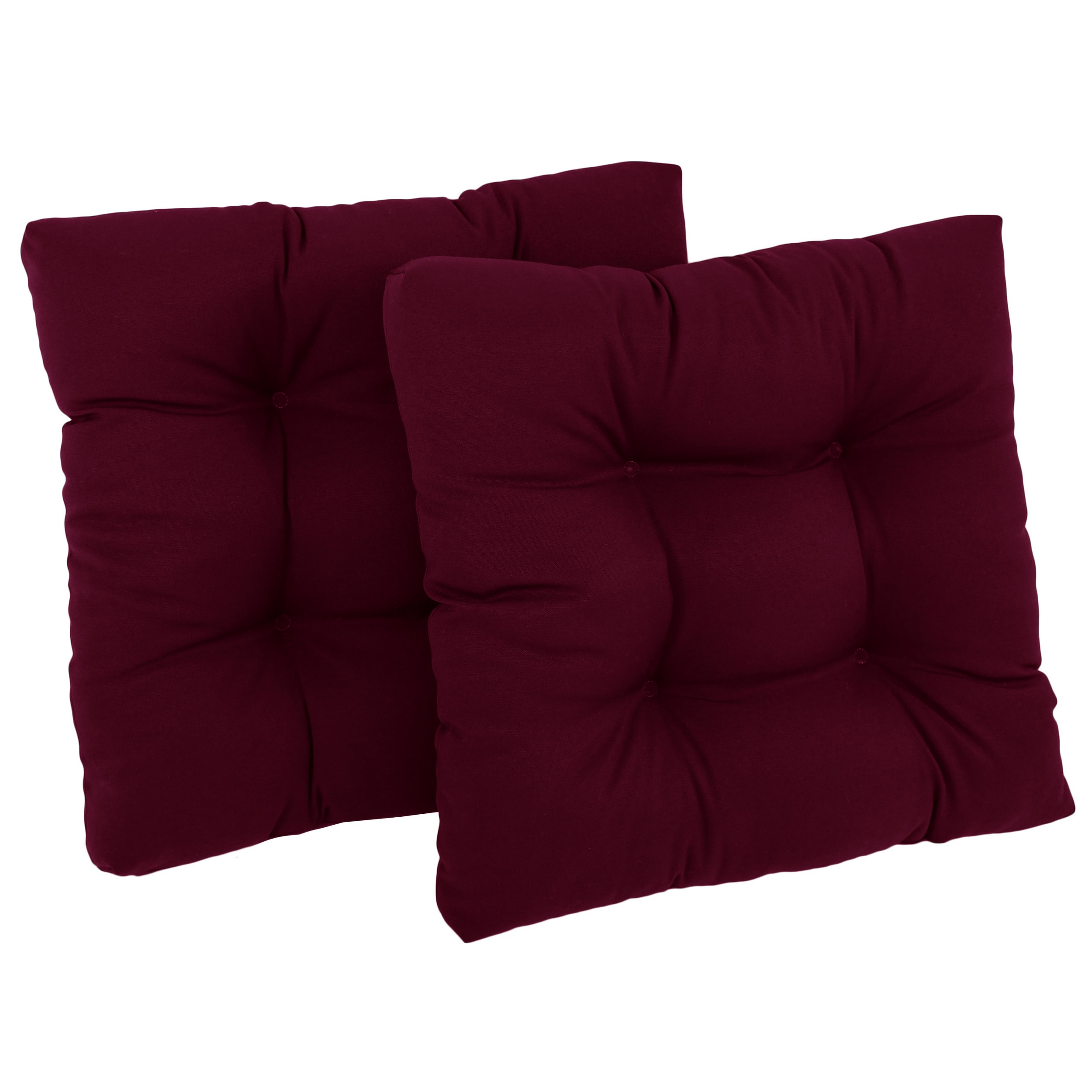 Blazing Needles 94005-2CH-TW-BG Burgundy Solid Chair Cushion