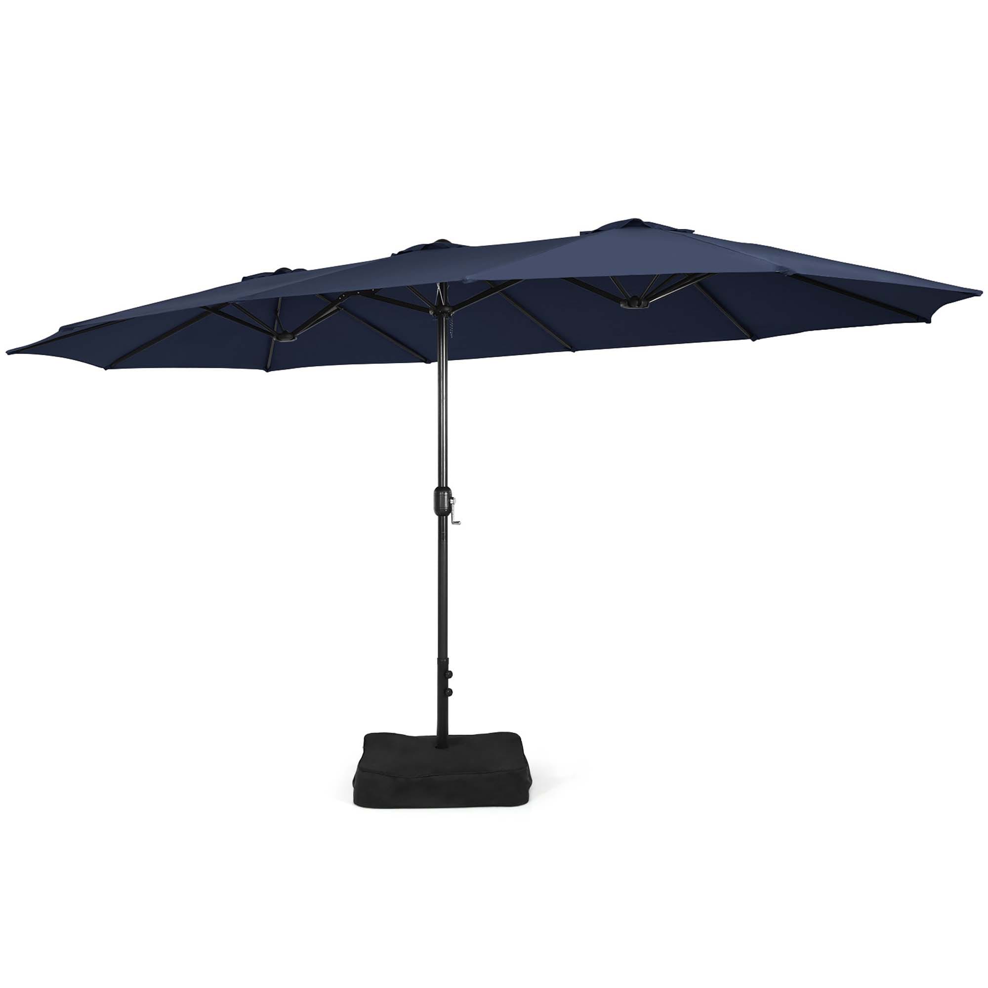 Costway HCST00754 15-Feet Steel Blue Garden Patio Umbrella with Base