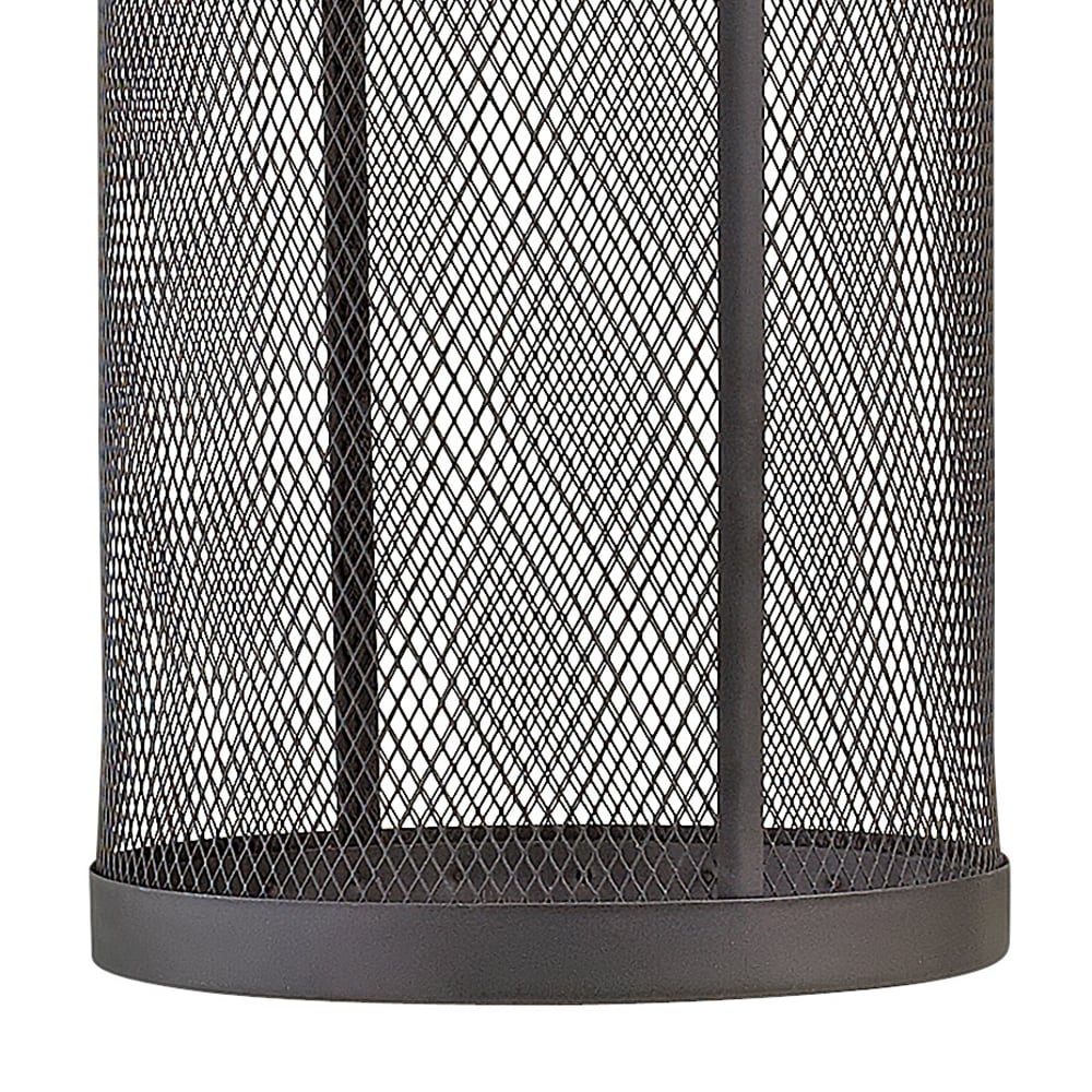 Black Dimmable Cylinder Outdoor Wall Sconce with Mesh Shade
