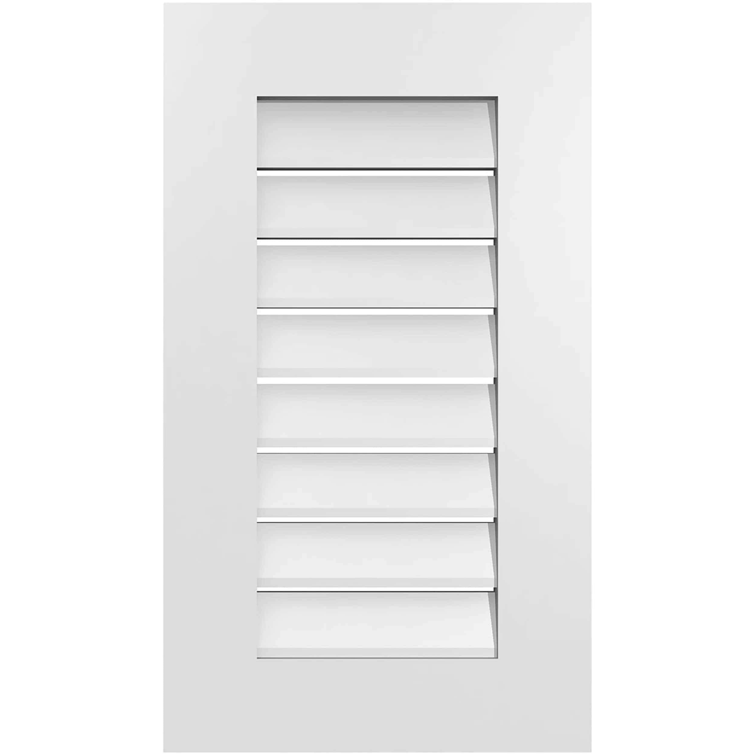 Ekena Millwork GVPVE16X2801SF 16-Inches x 28-Inches Off-white Rectangle PVC Gable Louver Vent