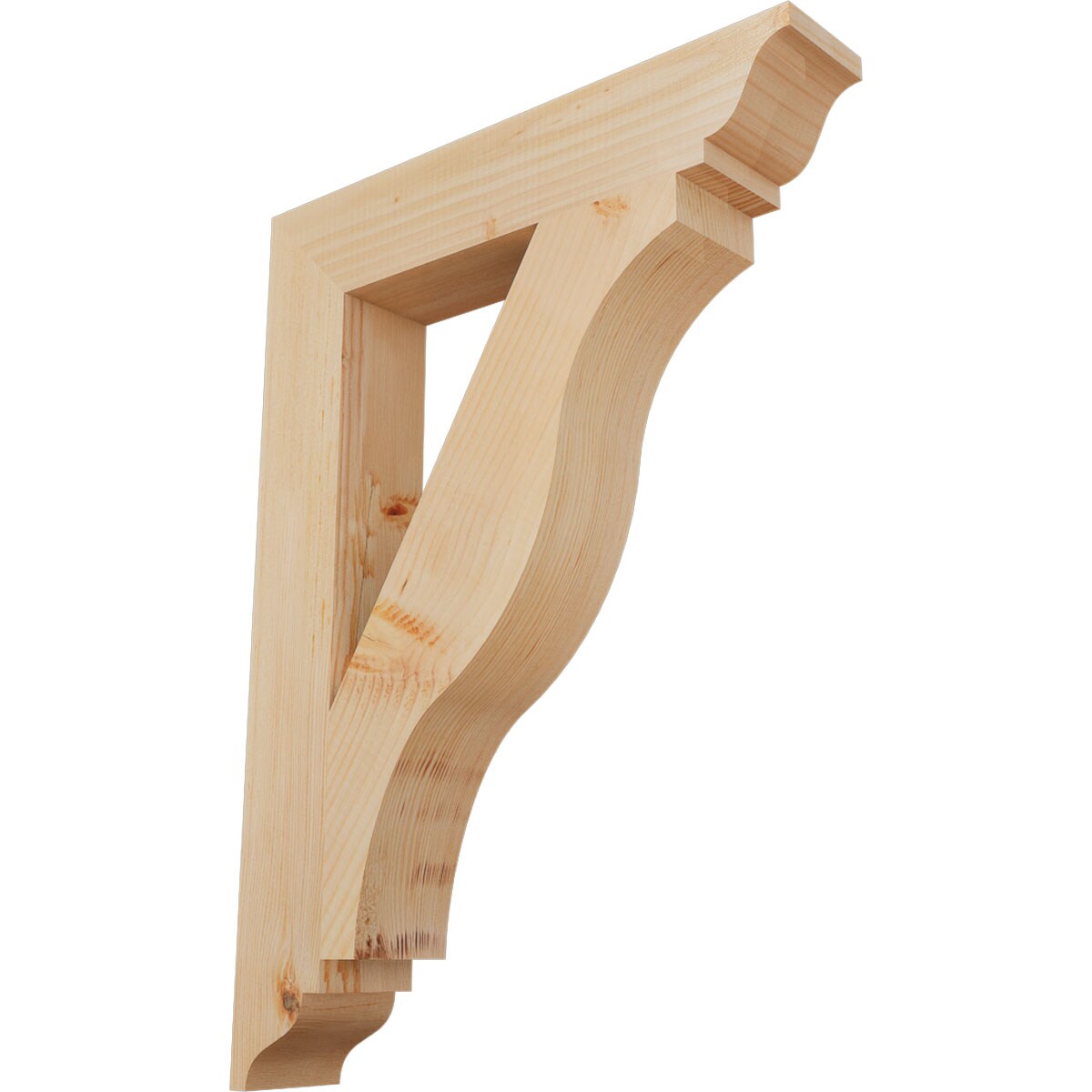 Ekena Millwork BKT04X22X30FST01SDF Funston traditional smooth 3-1/2-in x 22-in x 30-in Douglas fir Brown Wood Standard bracket