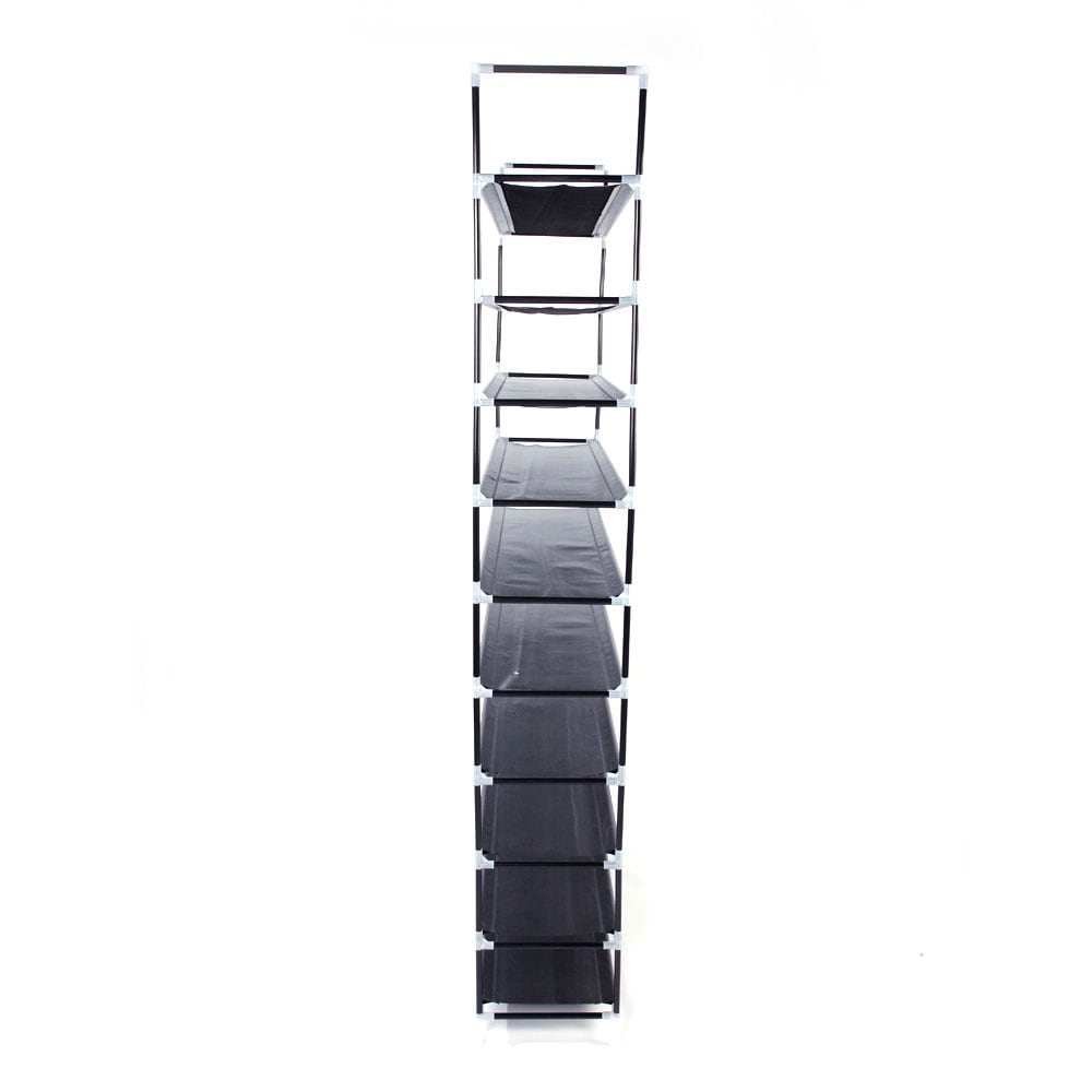 Winado 68.25-in H 10 Tier 40 Pair Black Metal Shoe Rack