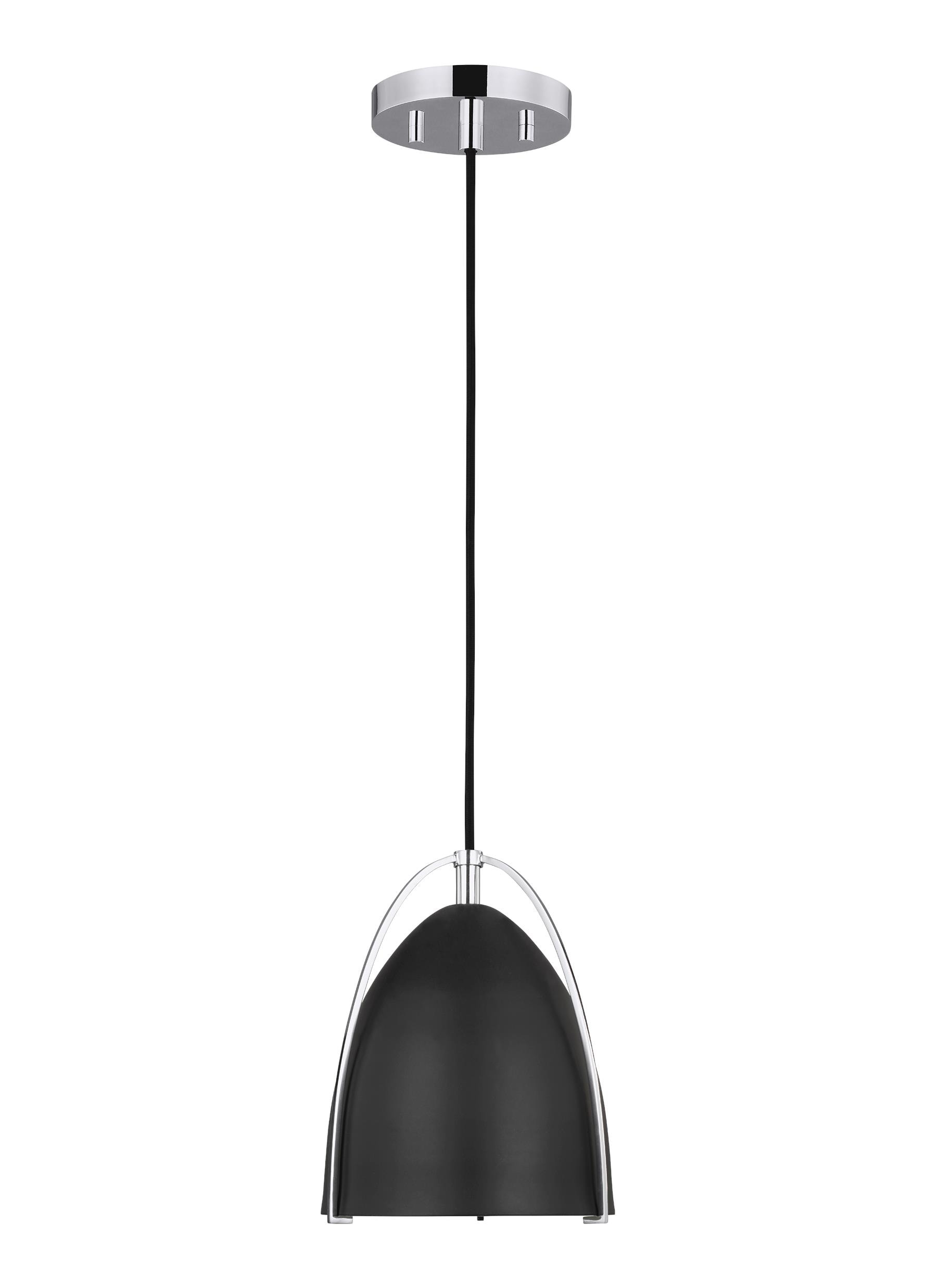Generation Lighting 6151701-05 Norman Midnight Black Modern/contemporary Dome Mini Hanging Pendant light