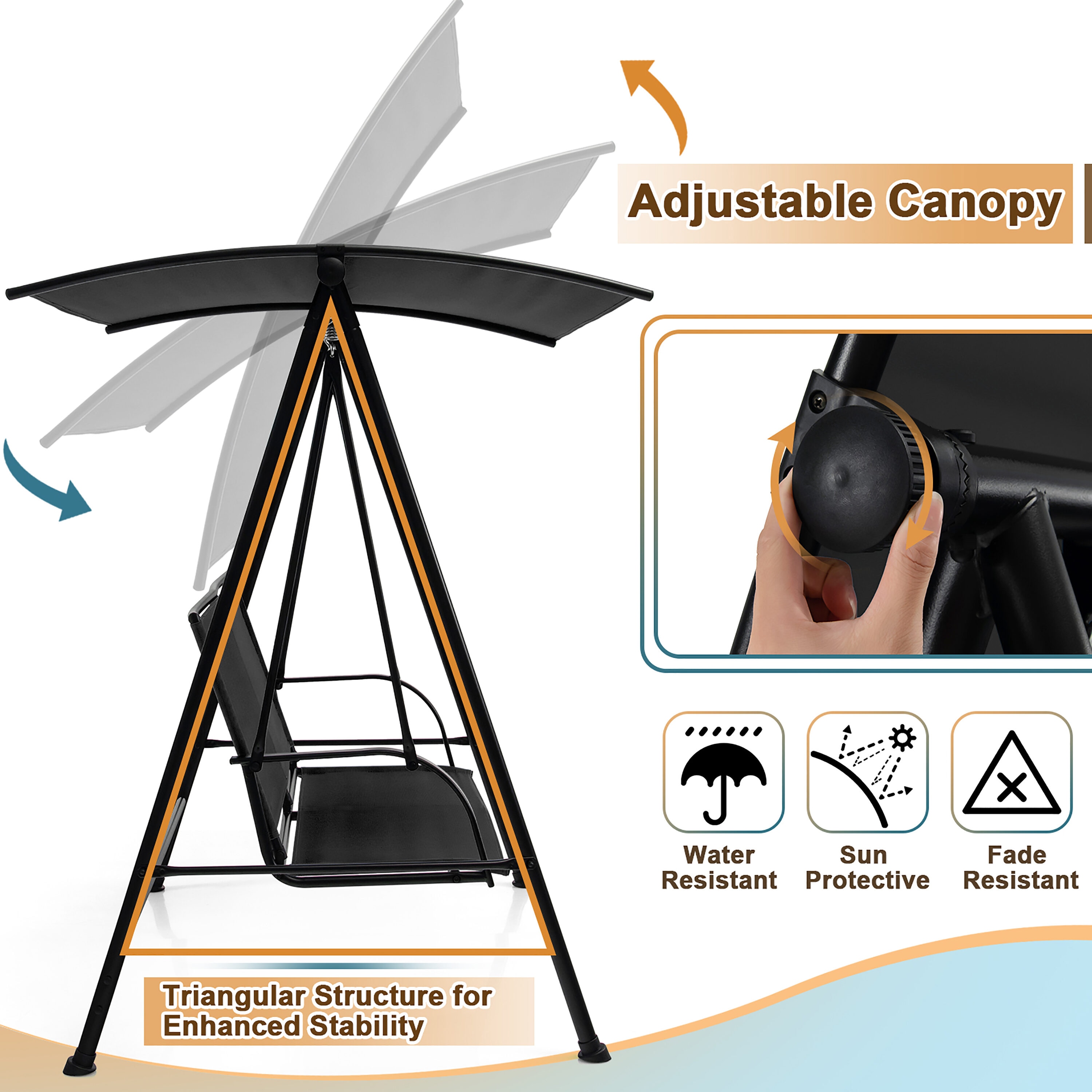 Costway NP10403DK Swing-Gliders - View #4