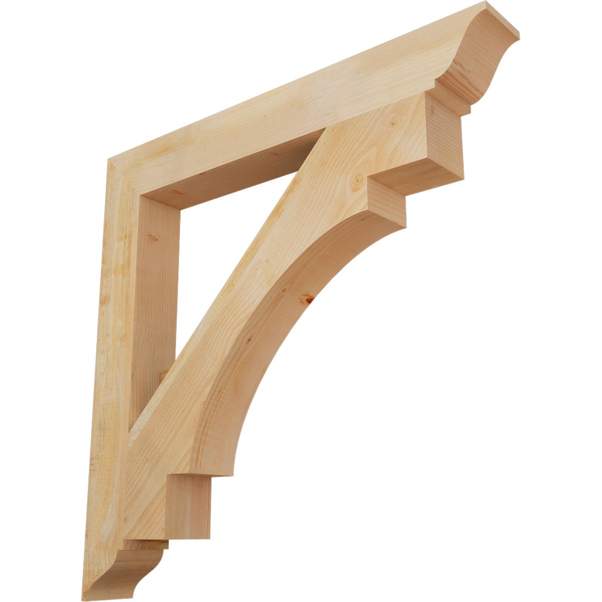 Ekena Millwork BKT06X48X48MRC01RDF Merced traditional rough sawn 6-in x 48-in x 48-in Douglas fir Brown Wood Standard bracket