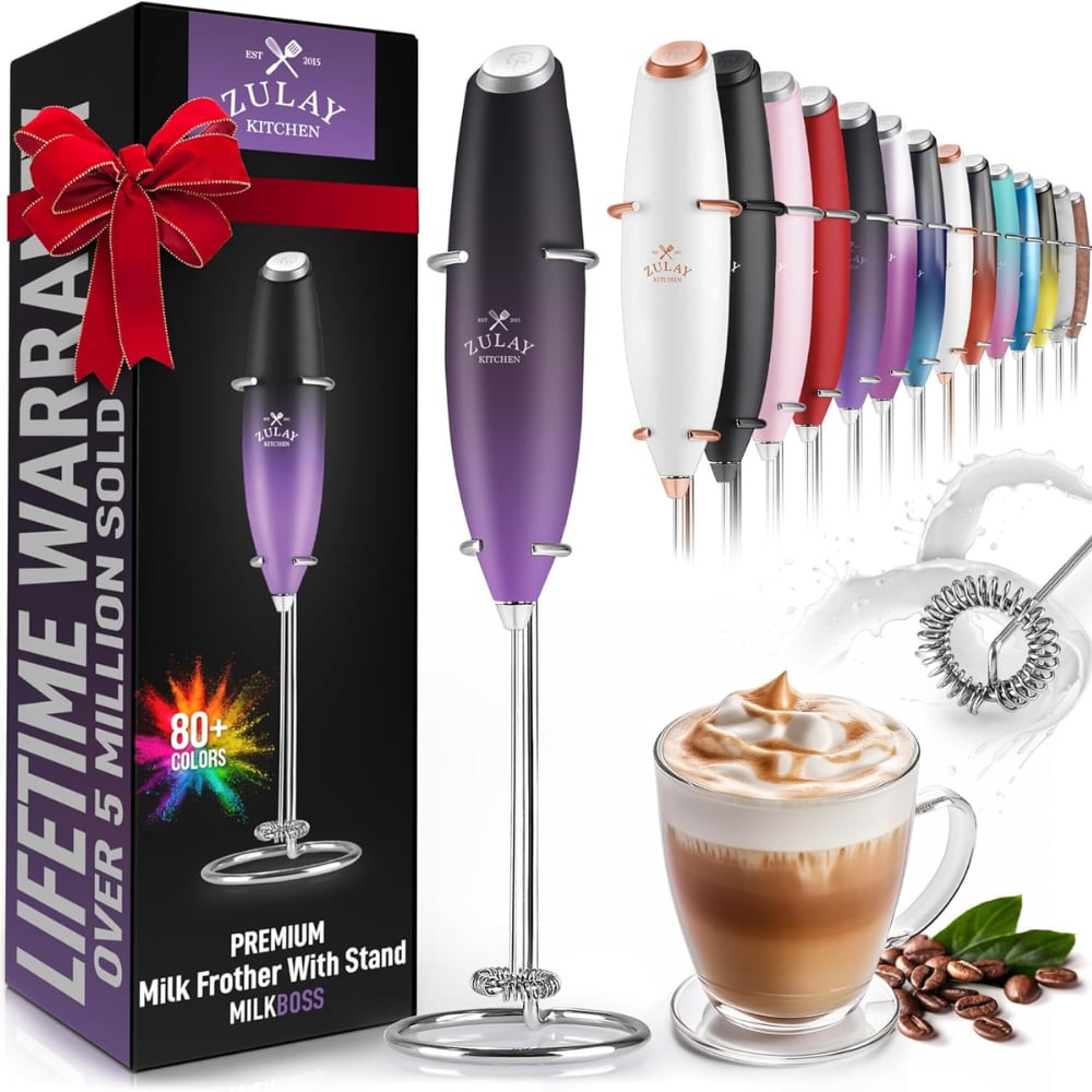 Zulay Kitchen Powerful Milk Frother Handheld Foam Maker for Lattes in the  Coffee Maker Accessories department at