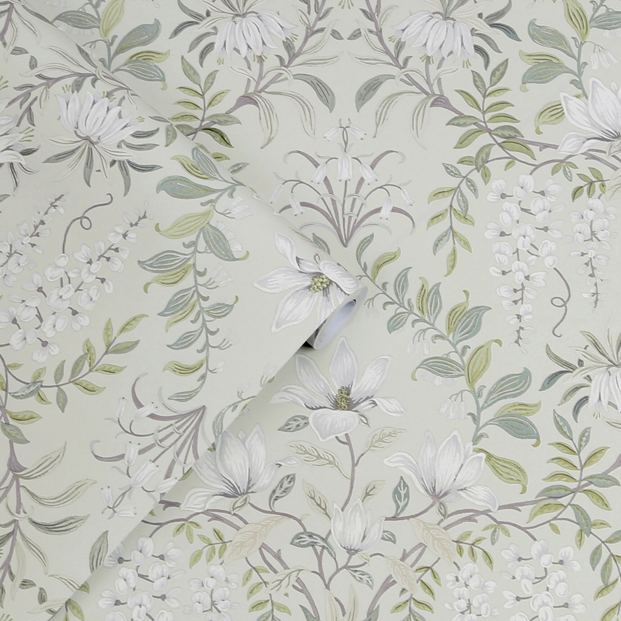 Laura Ashley Timeless Elegance 56 Sq Ft Sage Non Woven Floral Unpasted Wallpaper At 7419