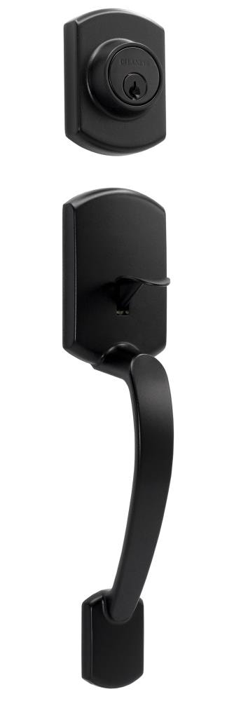 Delaney Hardware 340109 Grade 2 Katana Black Single-Cylinder Deadbolt Entry door handleset with Knob