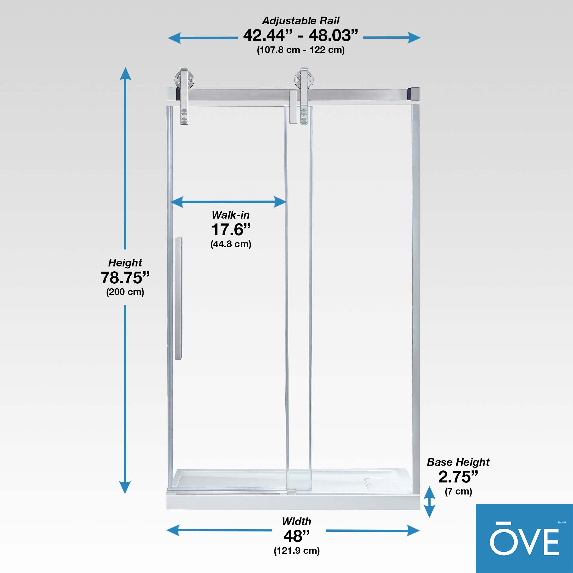 OVE Decors 15SKC-SEDO48-SAT Alcove-Shower-Kit - View #12