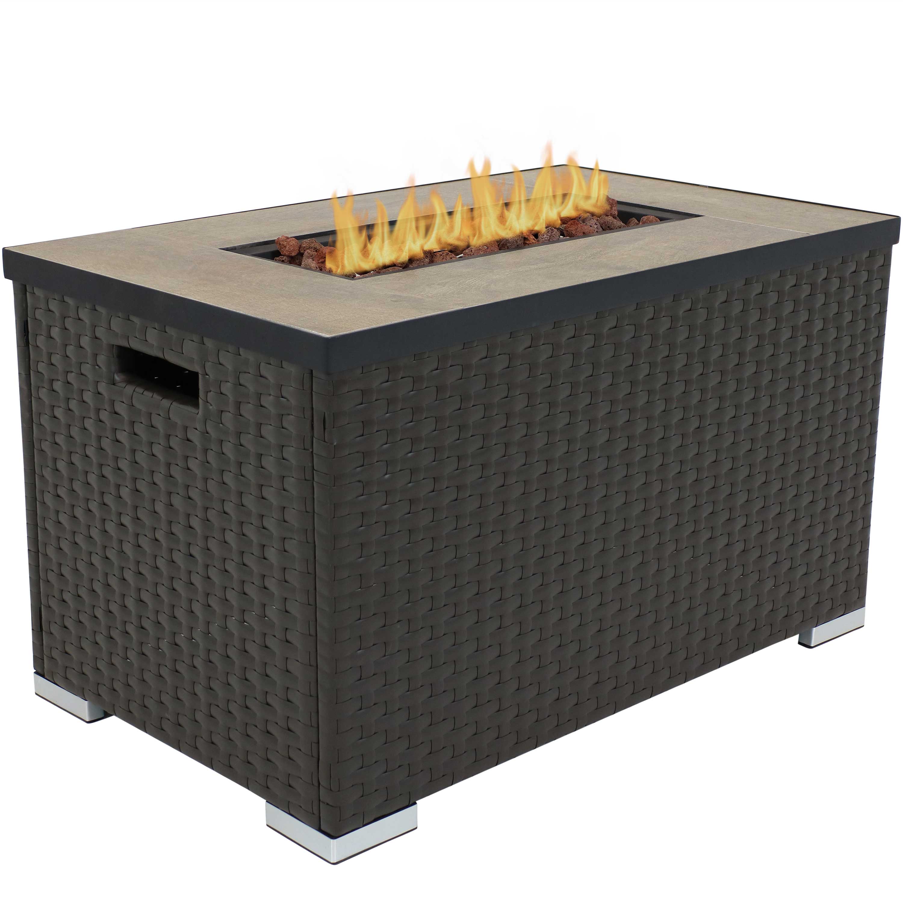 Gas Fire Pits Department At, Wicker Gas Fire Pit