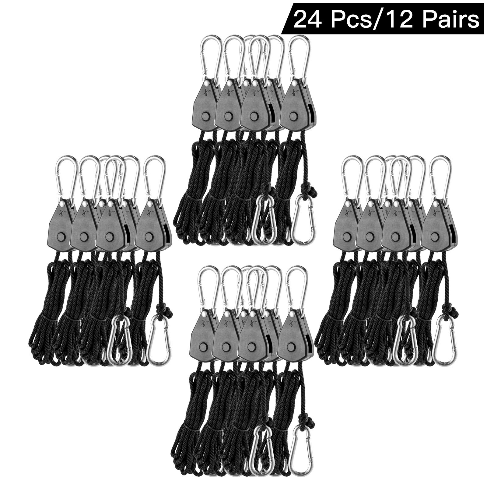 2 Pcs Heavy Duty Clothes Hanger Grow Light Rope Hangers Rope Hooks Clips  Metal Gears Ratchets Lifting Ratchet Metal Abs Plastic 