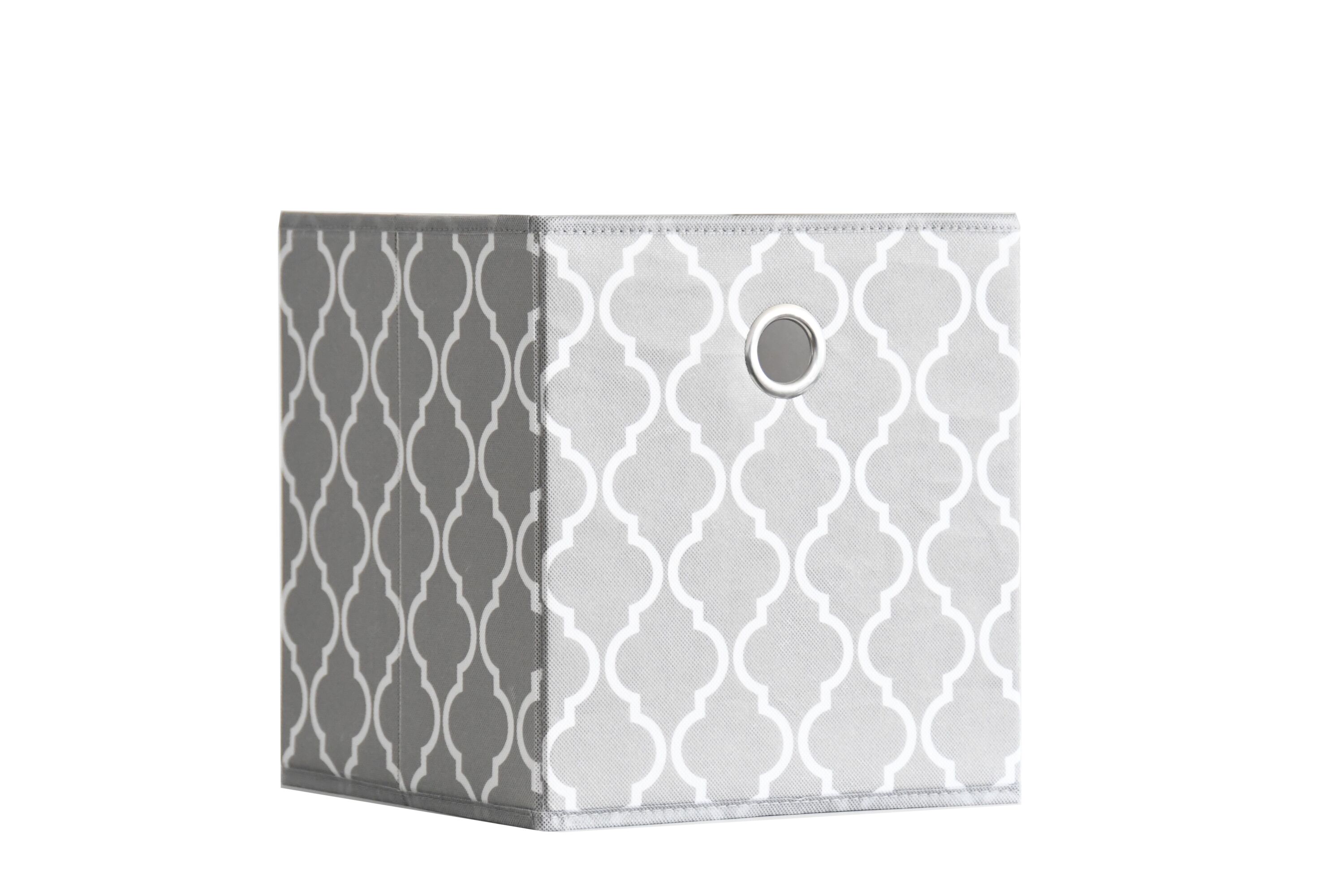 Shop Style Selections Style Selections White 8 Cube and Grey Trellis Fabric  Collapsible Bin Organizer Collection at