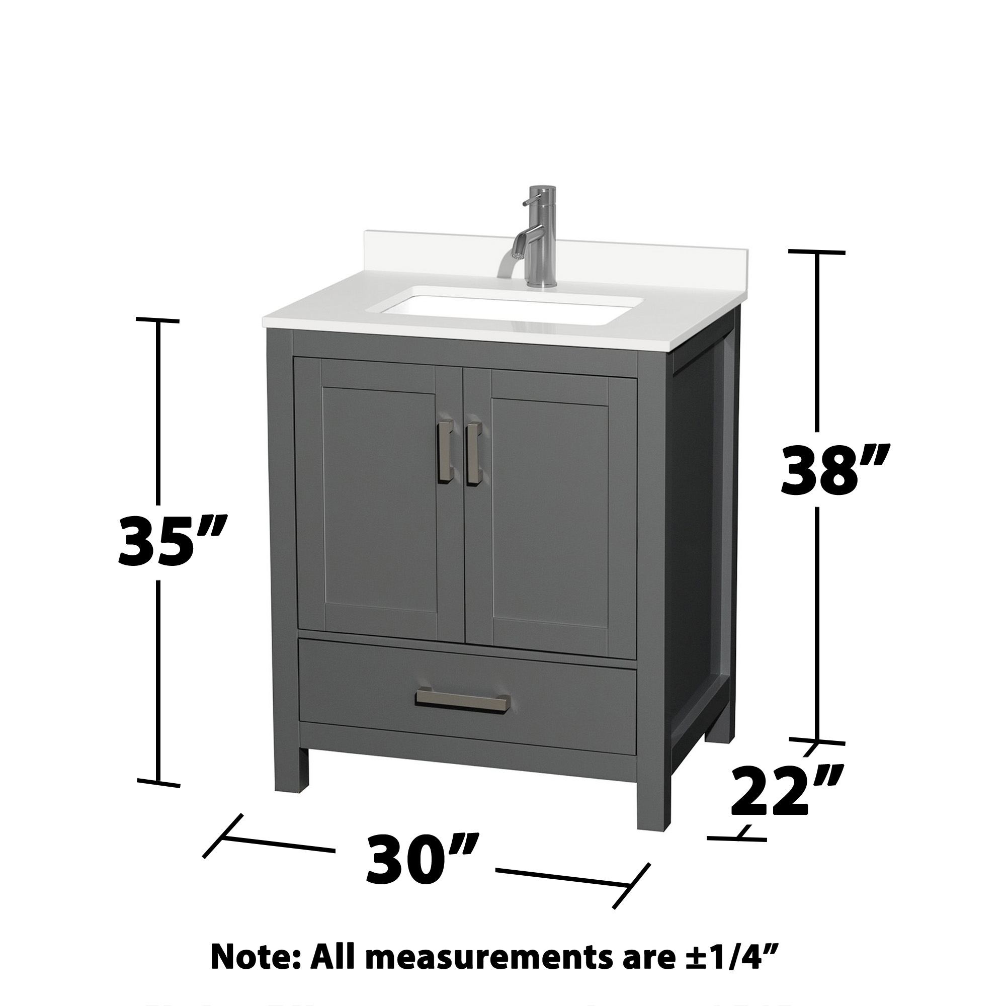 Wyndham Collection WCS141430SKGWQUNSM24 Bath-Vanity-Combo - View #5