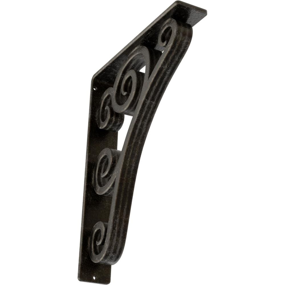 Ekena Millwork BKTM02X10X12TTNAWS Tristan 10-in x 2-in x 12-in Gray Wrought iron Countertop support bracket