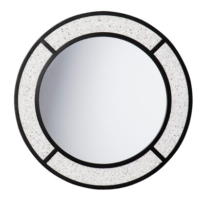 Boston Loft Furnishings Praiford 0 75 In W X 25 H Round Gray And Black Framed Wall Mirror The Mirrors Department At Com Boston Loft Furnishings Praiford 0 75, Round Decorative Mirrors Black