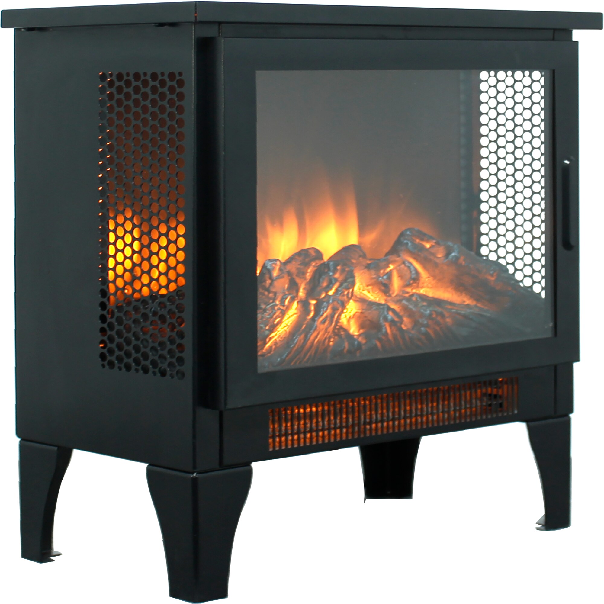 Fun Orange FUN10FP04 15-Inches W Black Free standing Fan-forced Corner Electric Fireplace
