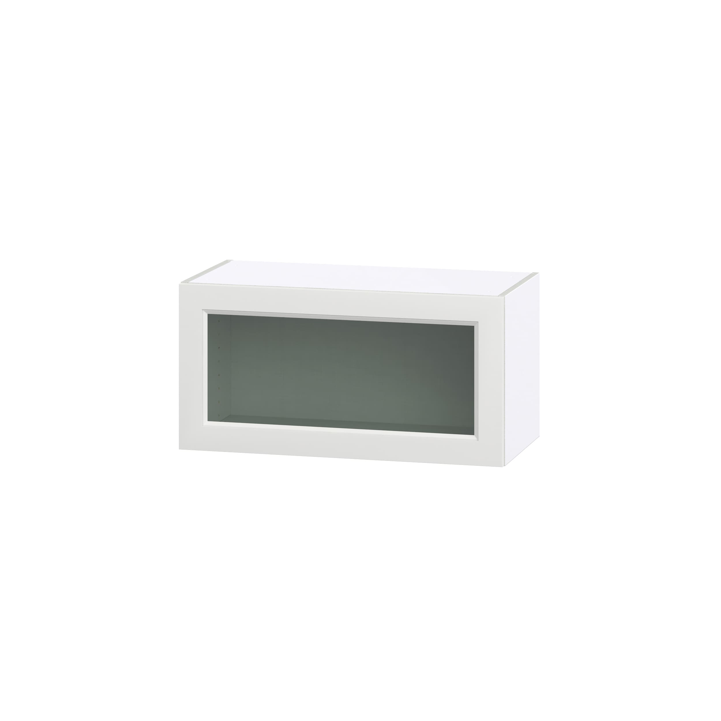 Hugo&Borg Riviera 30-in W x 30-in H x 14-in D Bright White Wall Fully Assembled Cabinet (Glass Panel Shaker Door Style)