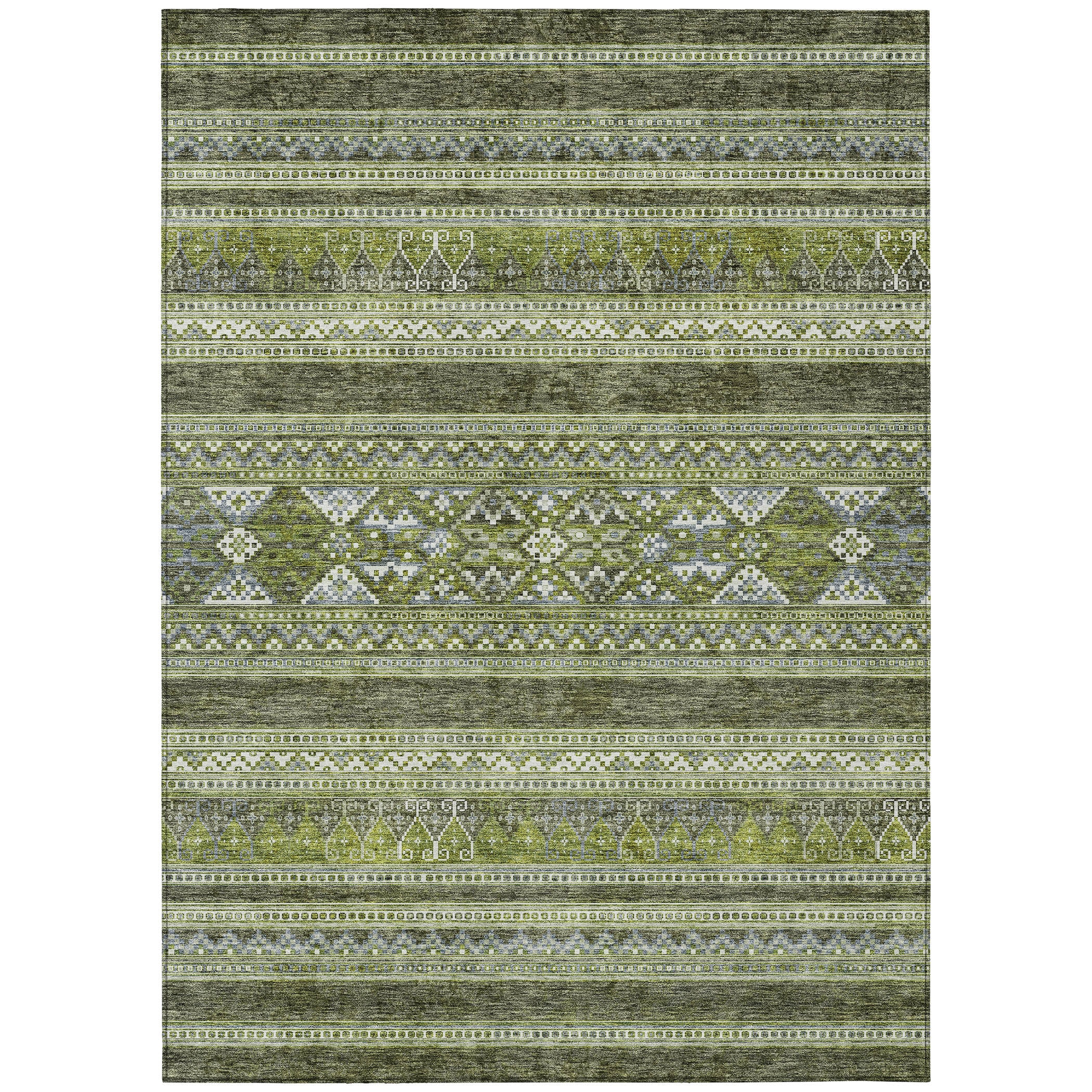 Addison Rugs ACN714OL9X12 Chantille ACN714OL 9 x 12 (ft) Polyester Olive Rectangular Indoor/Outdoor Geometric Machine washable Area rug