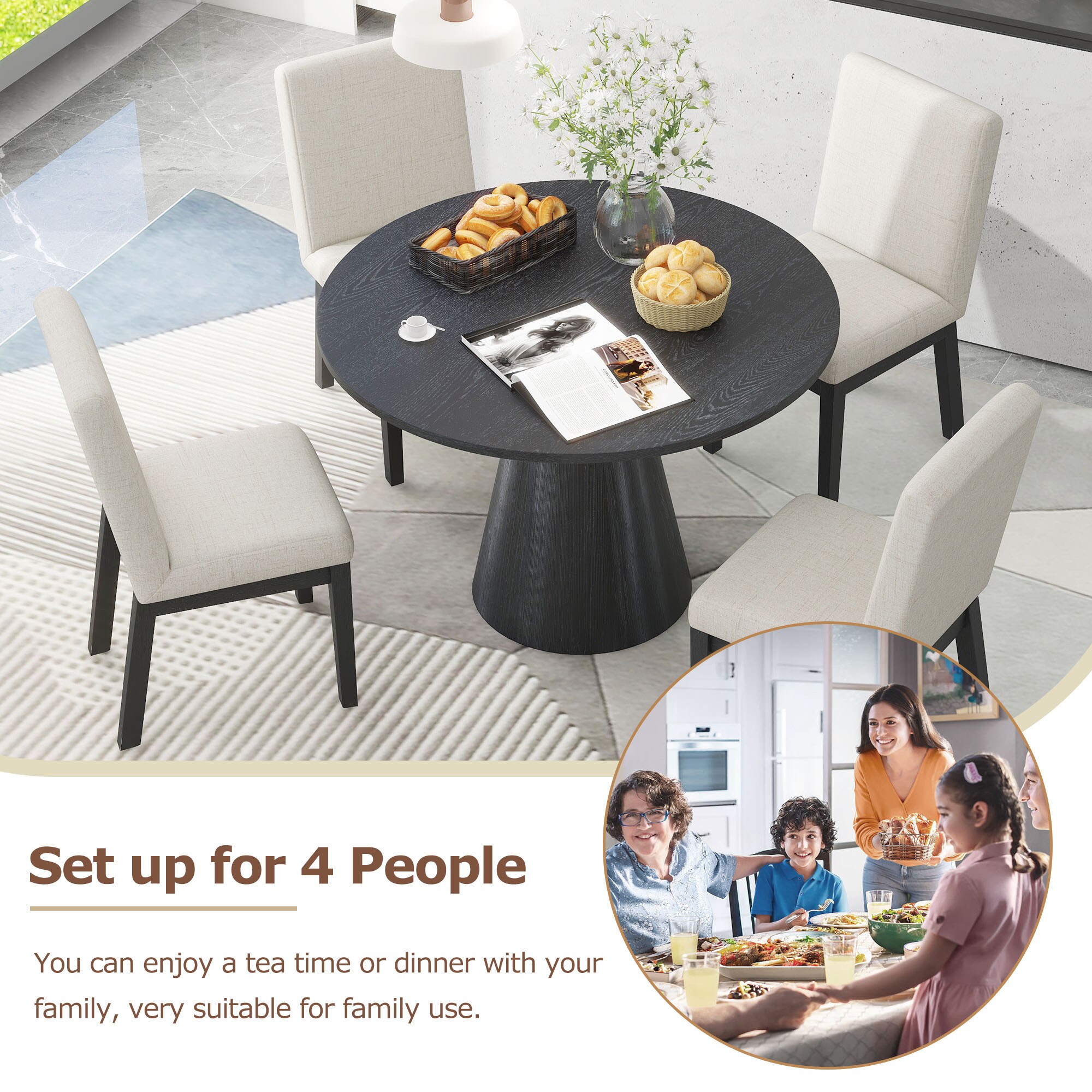 SINOFURN SYA330138BK Dining-Tables - View #3