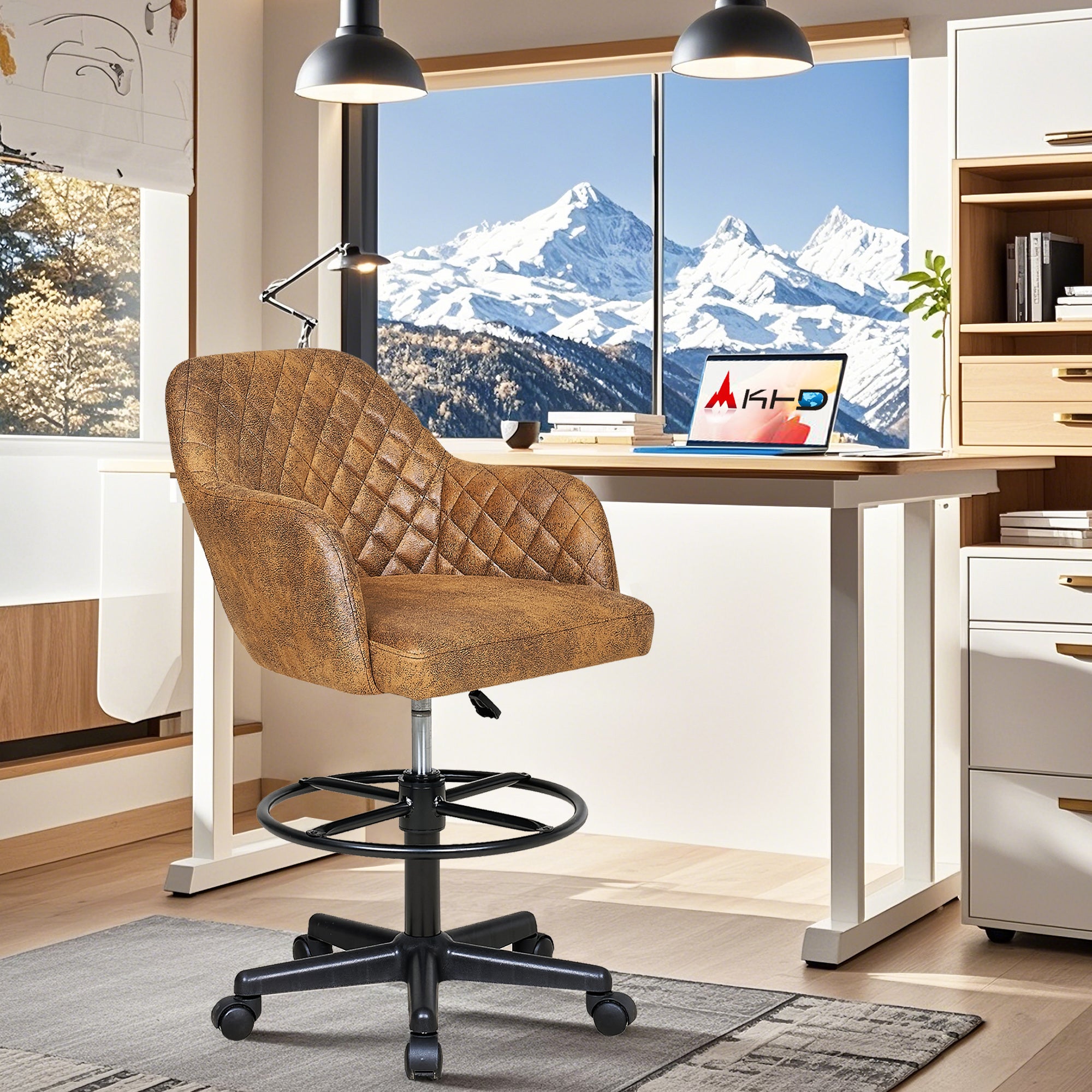 Vecelo LOE-OC22-BRN Office-Chairs - View #2
