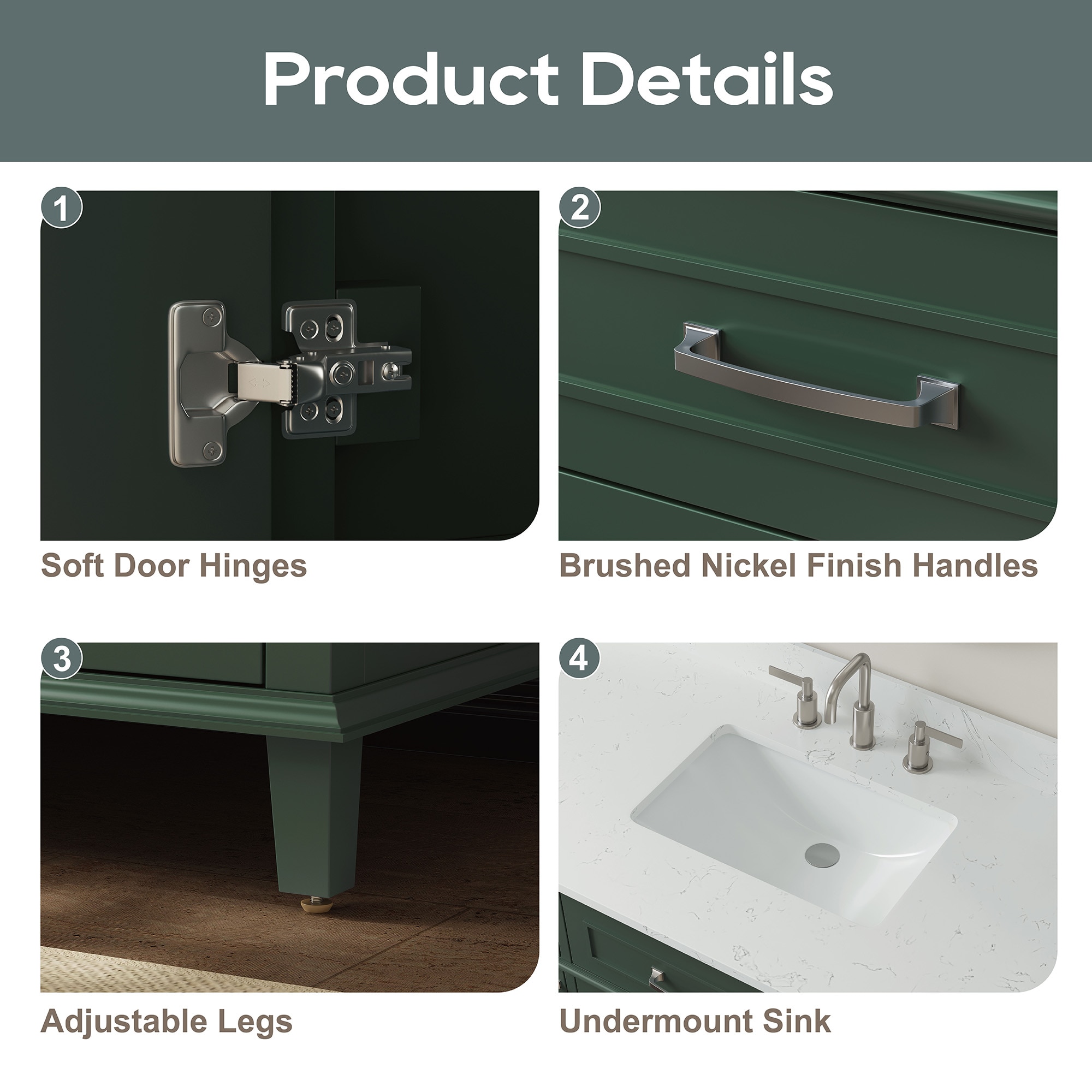 DELUXE LIVING V24026-60SG Bath-Vanity-Combo - View #8