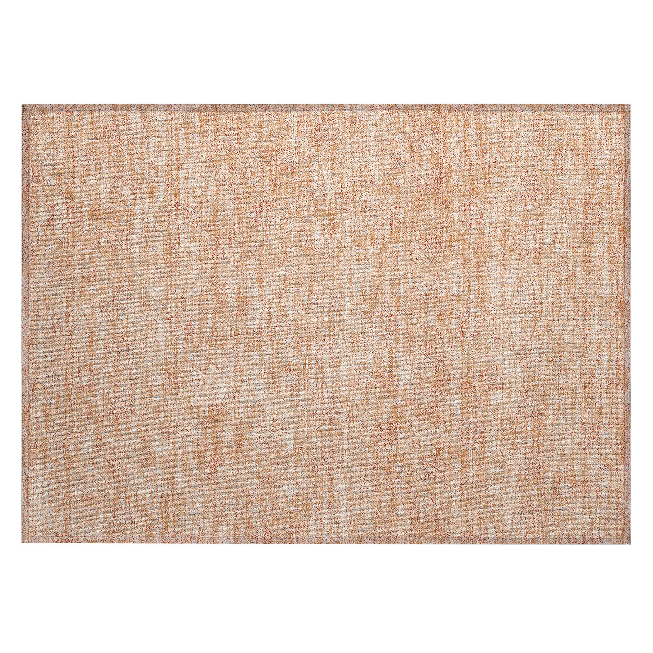 Peach Rectangular Synthetic Flat Woven Indoor Outdoor Rug