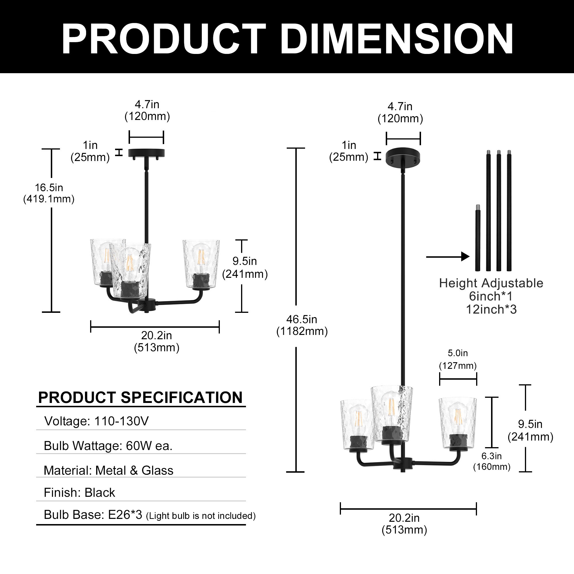 YANSUN LA-ZY-BX12901CBL-11 Pendant-Lights - View #4