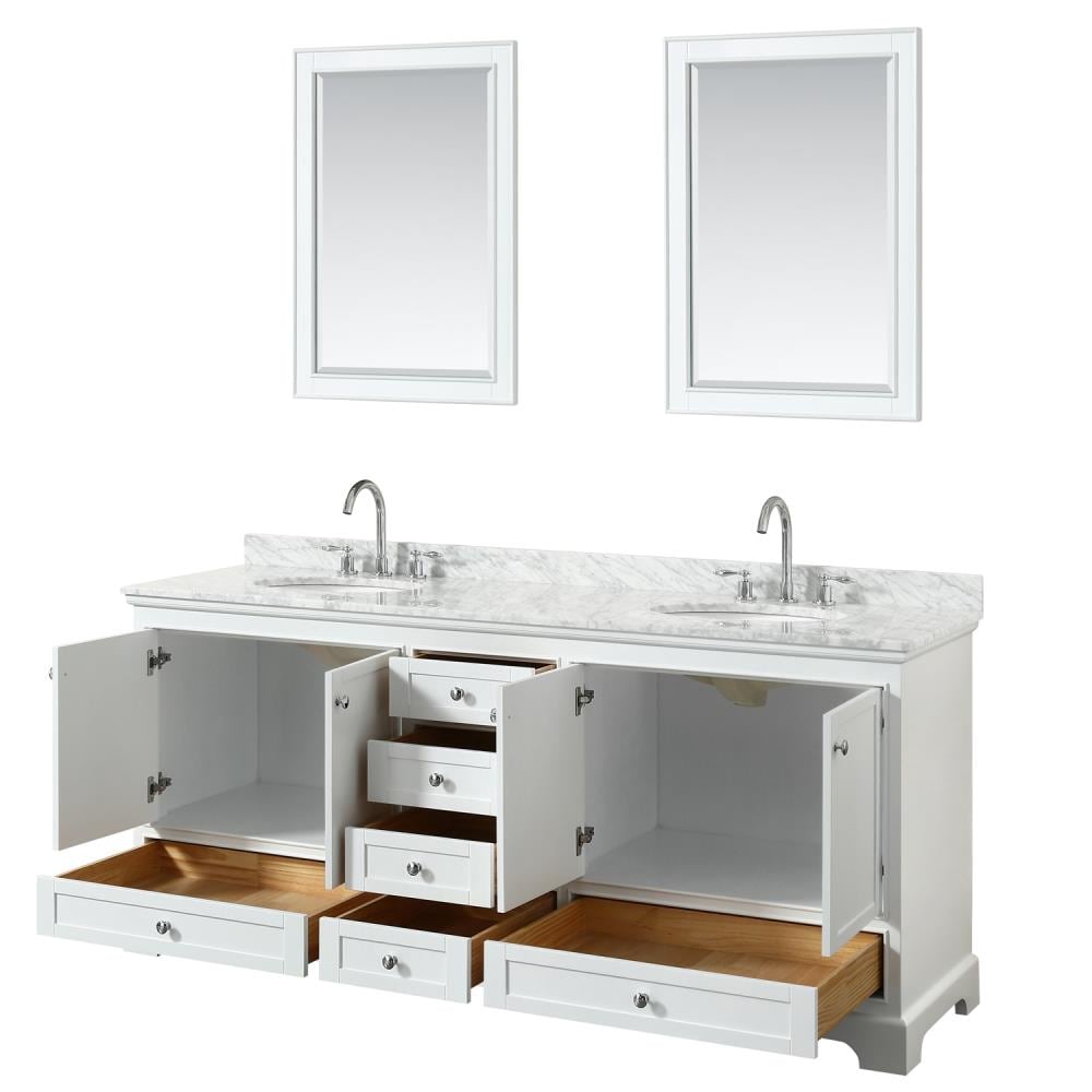 Wyndham Collection WCS202080DWHCMUNOM24 Bath-Vanity-Combo - View #2