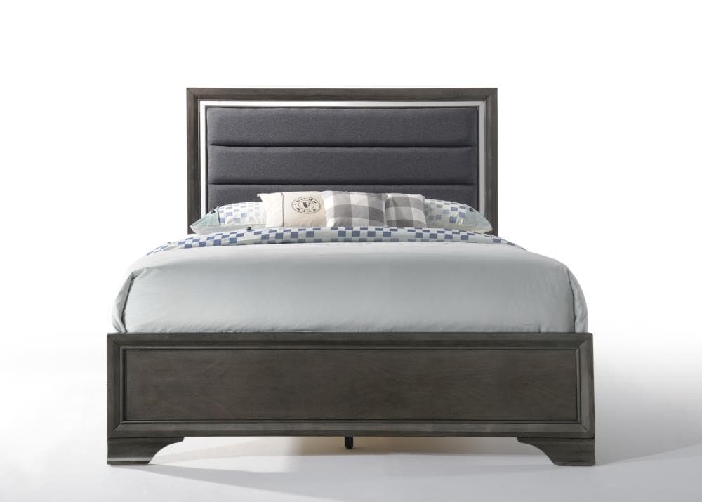 ACME FURNITURE Carine II Fabric and Gray Queen Wood Panel Bed at Lowes.com