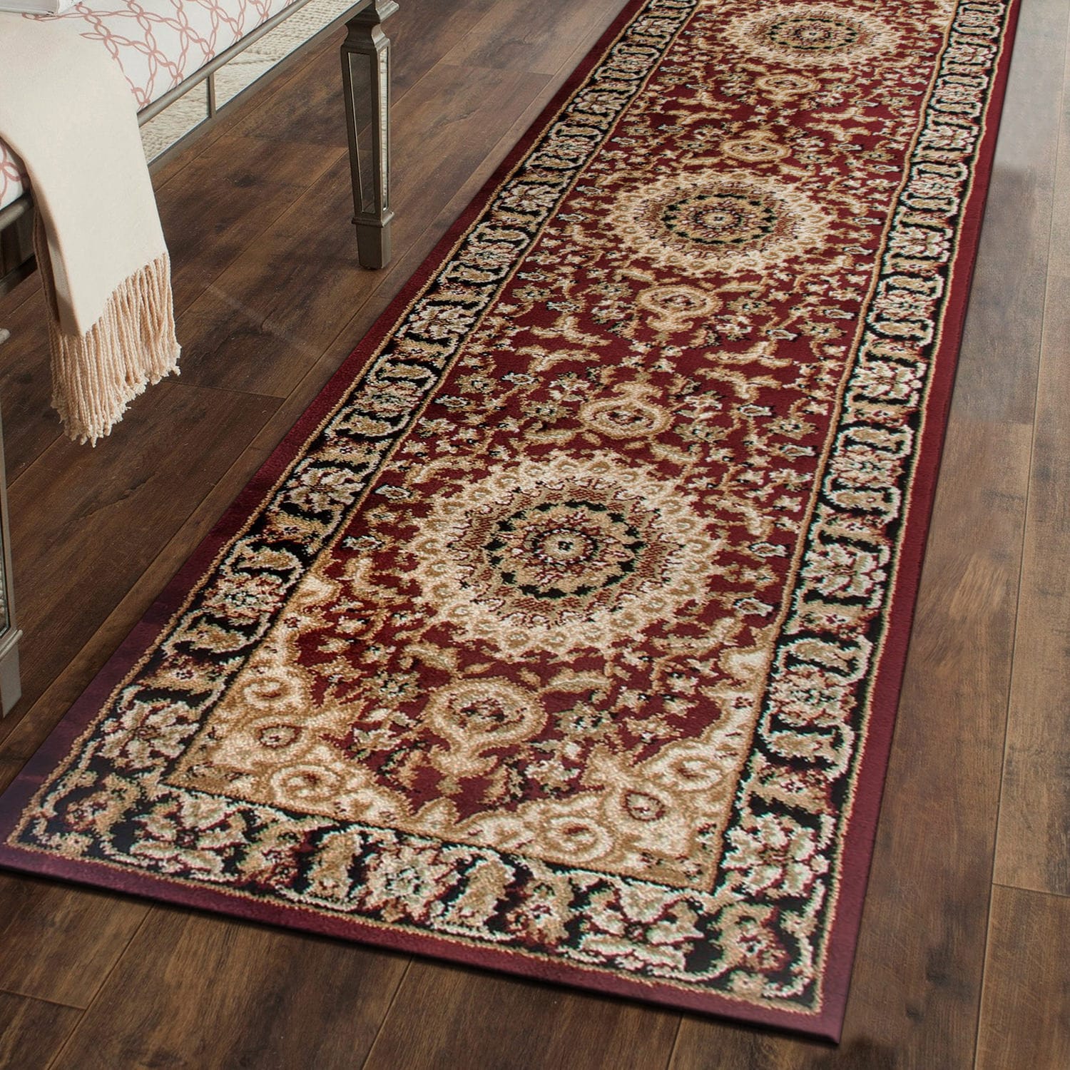 Burgundy & White Indoor or Outdoor Floor Mat - Rope Doormat