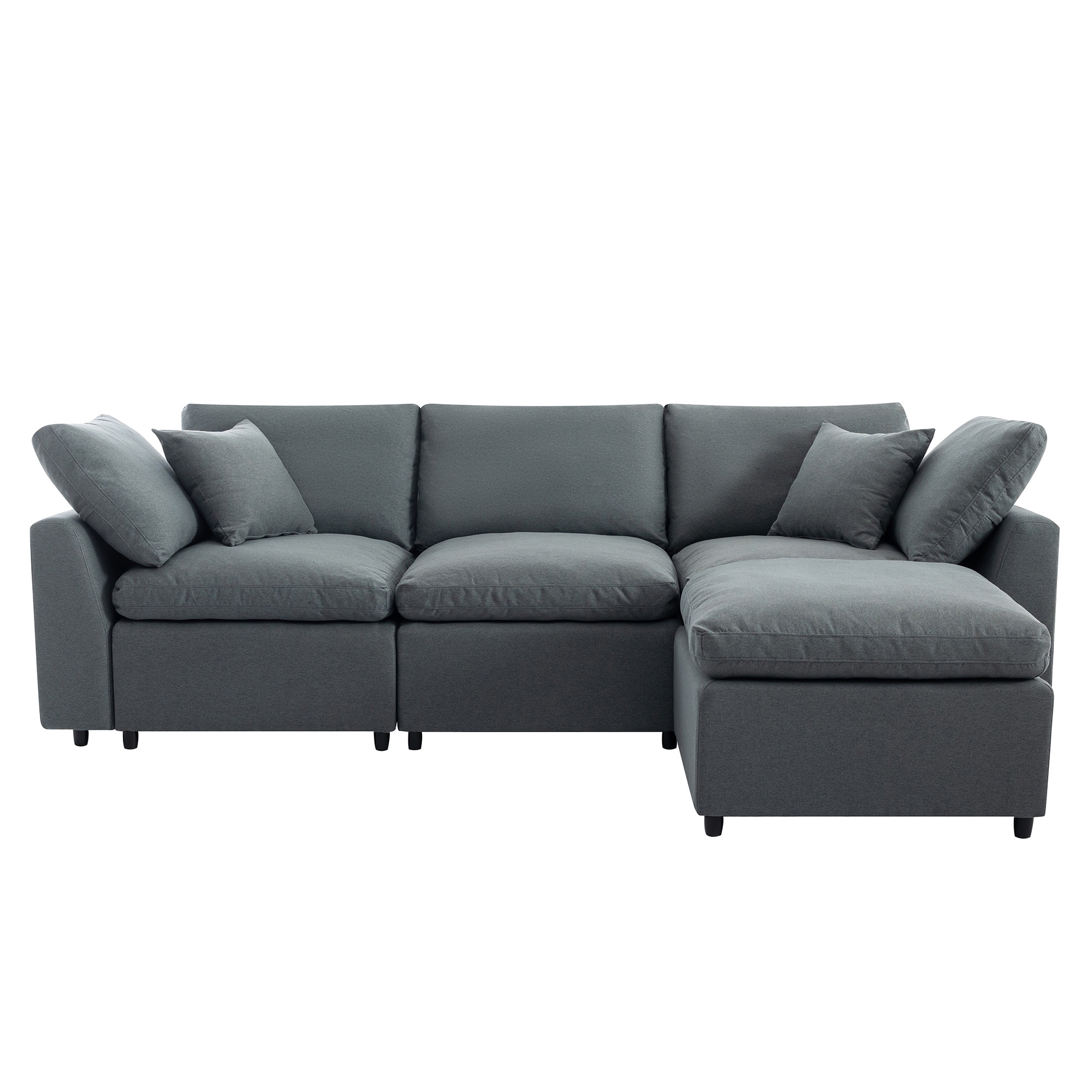 SINOFURN SYA020364GY 104-Inches Modern Dark Gray 4 -seater Reclining Sectional