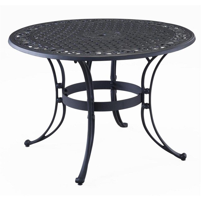 Home Styles Biscayne Round Outdoor Dining Table 48 In W X L Umbrella Hole At Com - Patio Dining Table Round 48