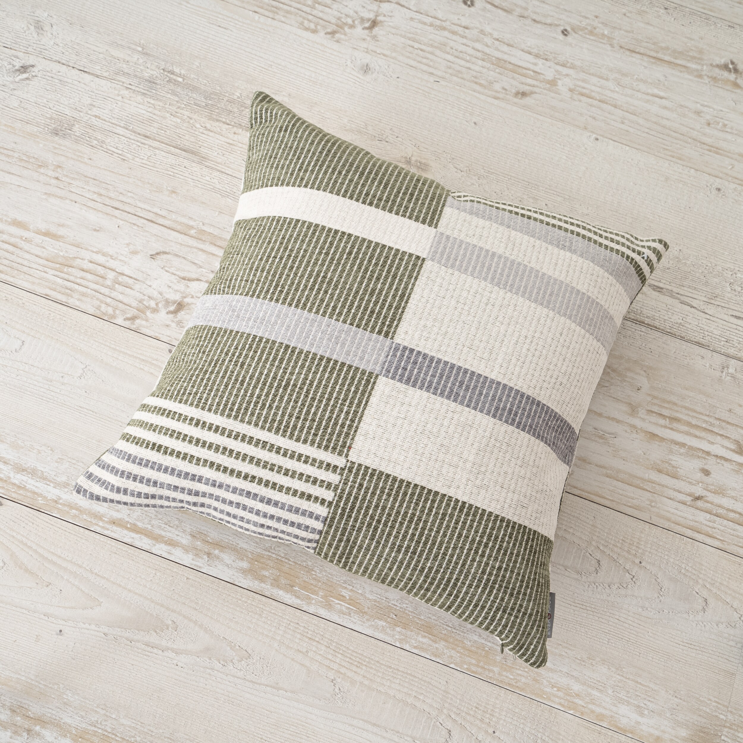 Evergrace Freja Woven Stripes Pillow - Blue