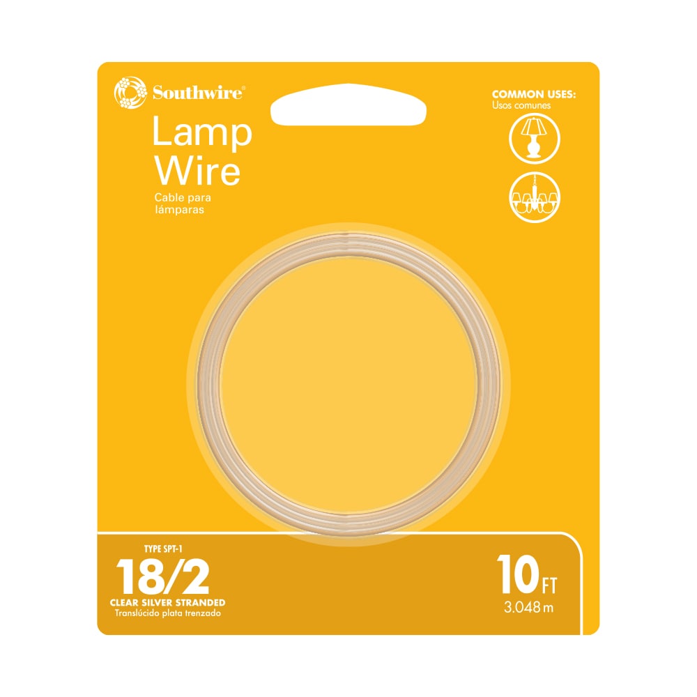 Southwire 10-ft 18 / 2 Silver Stranded Lamp Cord #56176340
