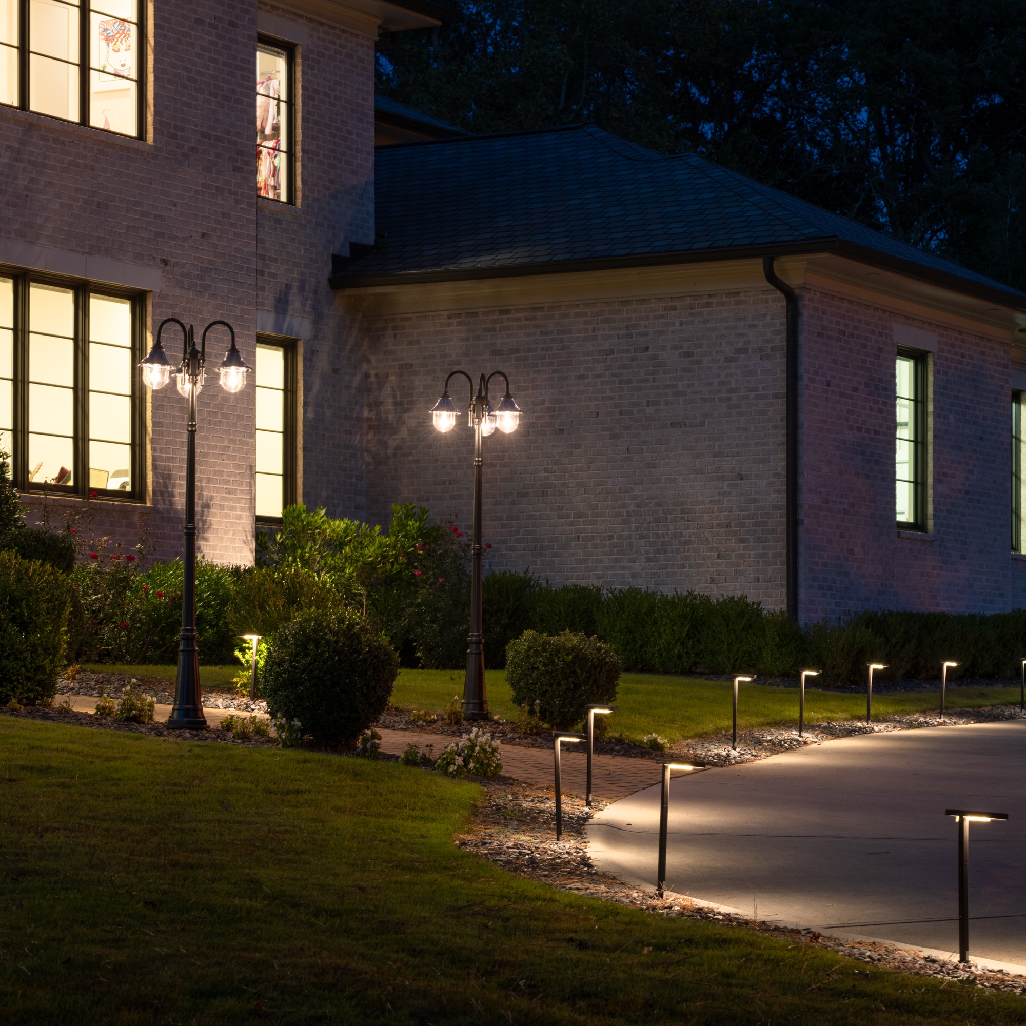 Bronze LED Solar Path Light with Adjustable Mounting Options