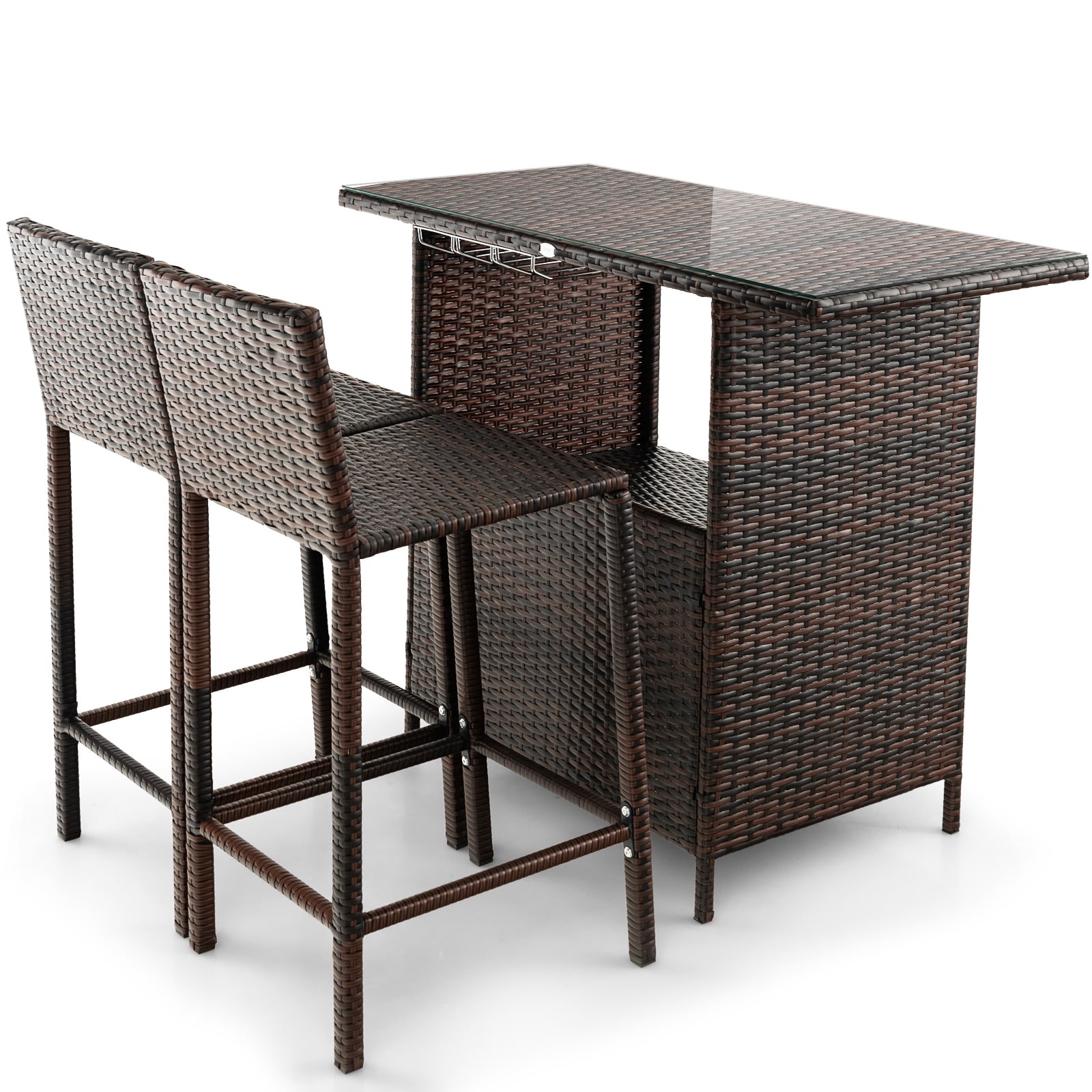 WELLFOR TDZ10973 Mix Brown Steel Patio Bar